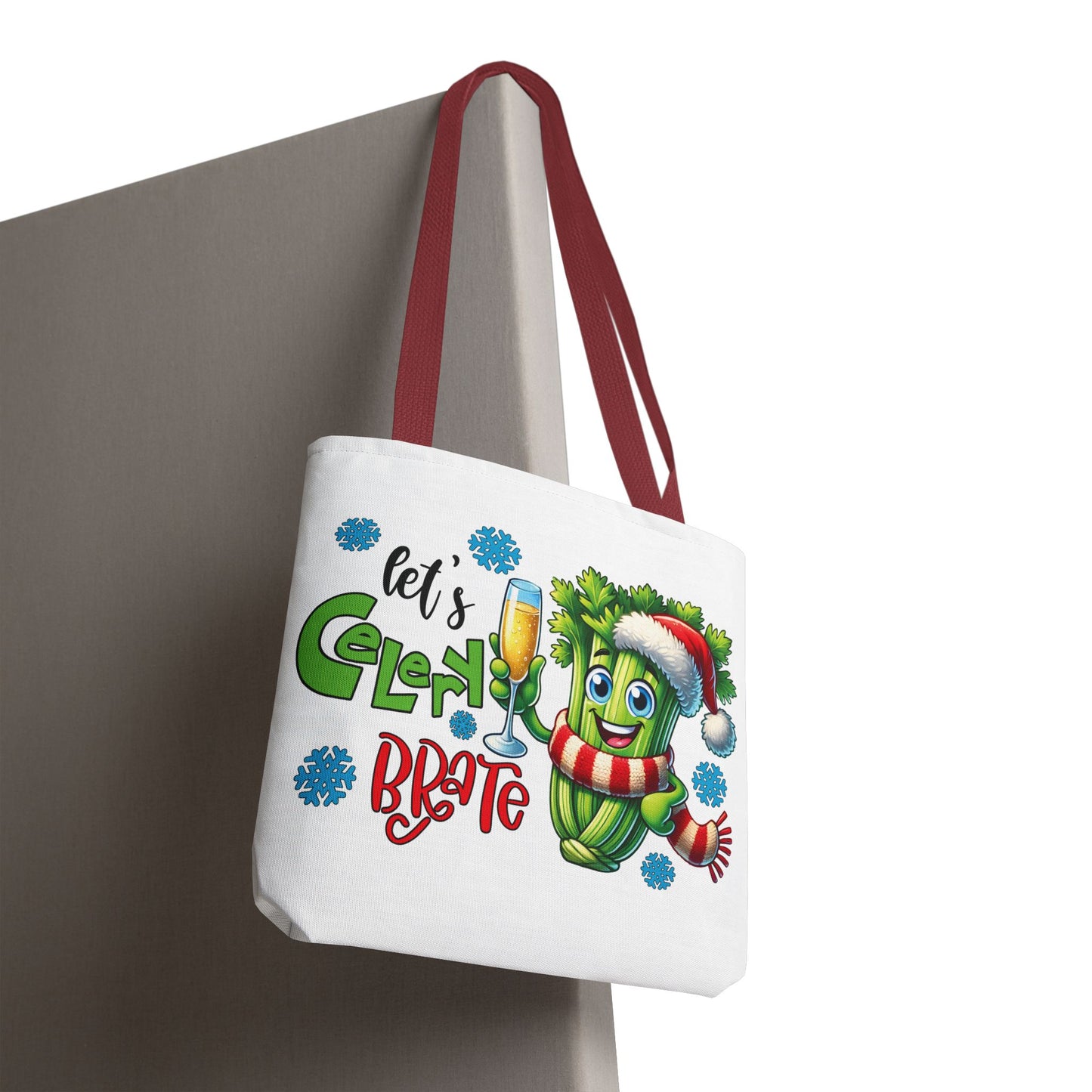 🥂 Let’s Celery-brate Christmas Tote Bag – Fun, Festive & Eco-Friendly 🎄