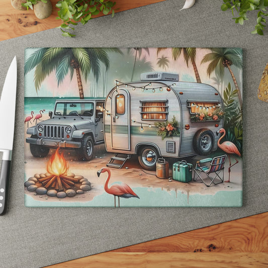 Tabla de cortar de vidrio templado para glamping en Florida