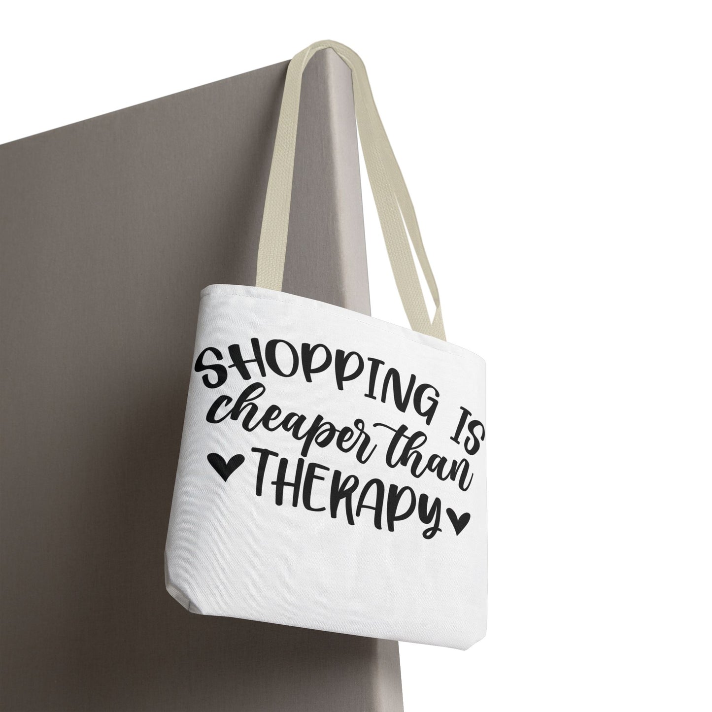 🛍️ Shopping Is Cheaper Than Therapy Tote Bag – Fun & Stylish Everyday Carry ❤️