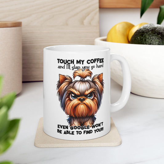 Taza de Yorkshire Terrier Gruñón: “Toca mi café y te daré una bofetada…” 💥