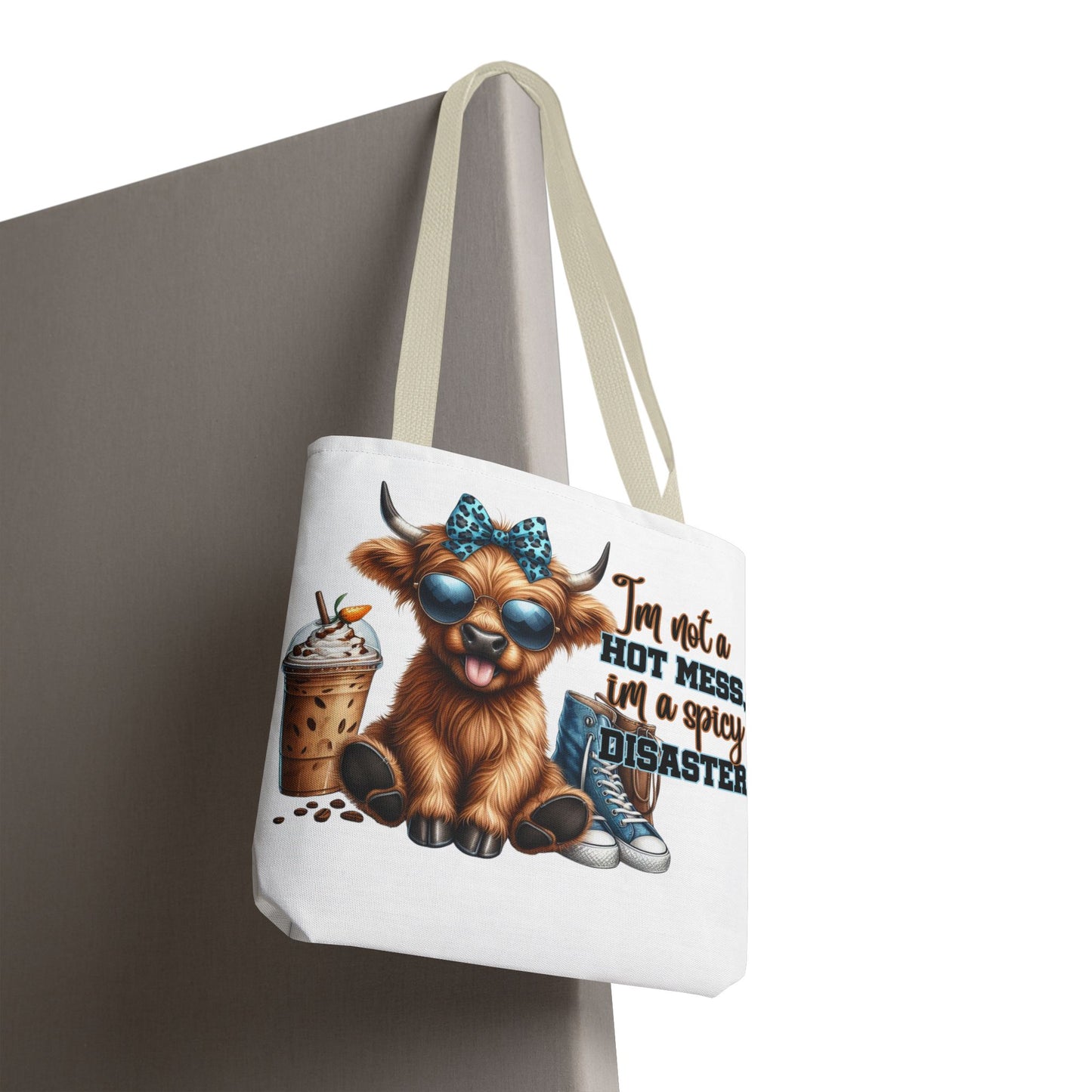 Bolsa de tela Highland Cow: «No soy un desastre picante, soy un desastre picante».