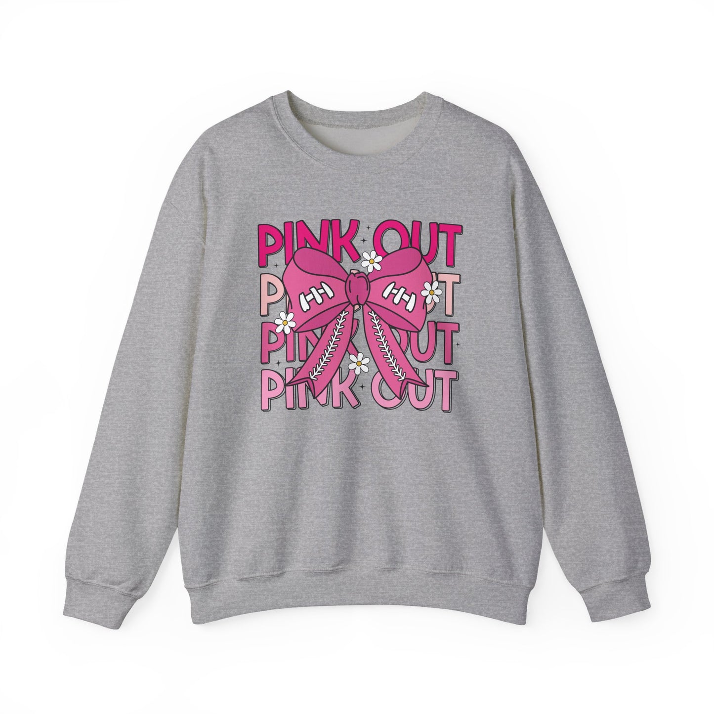 🎀🌸 Pink Out Sweatshirt – Cheer Bow Breast Cancer Awareness