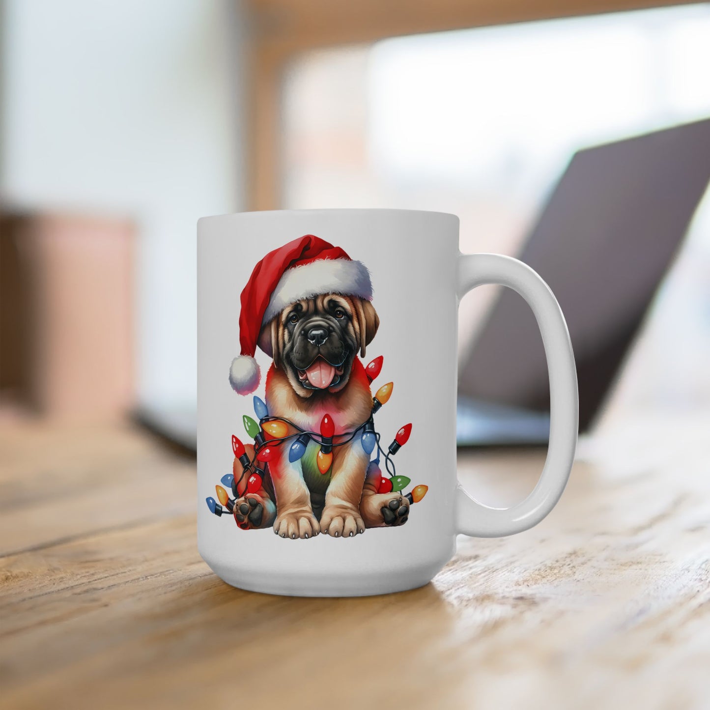 🎄 Mastiff Christmas Mug – Holiday Cheer with a Big-Hearted Pup 🐾