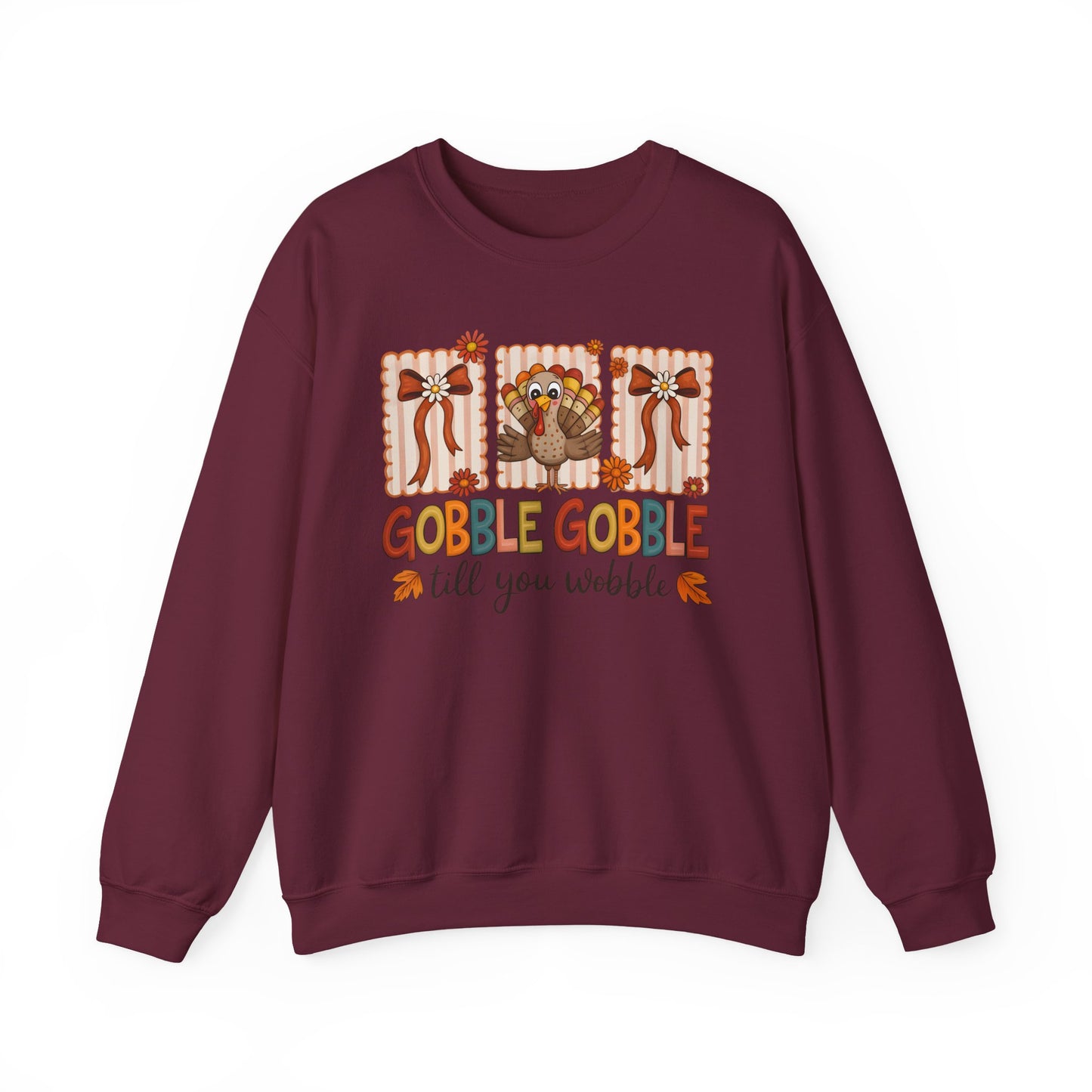 🦃✨ Gobble Gobble Till You Wobble Sweatshirt – Cute Turkey Fall Vibes 🍁🧡