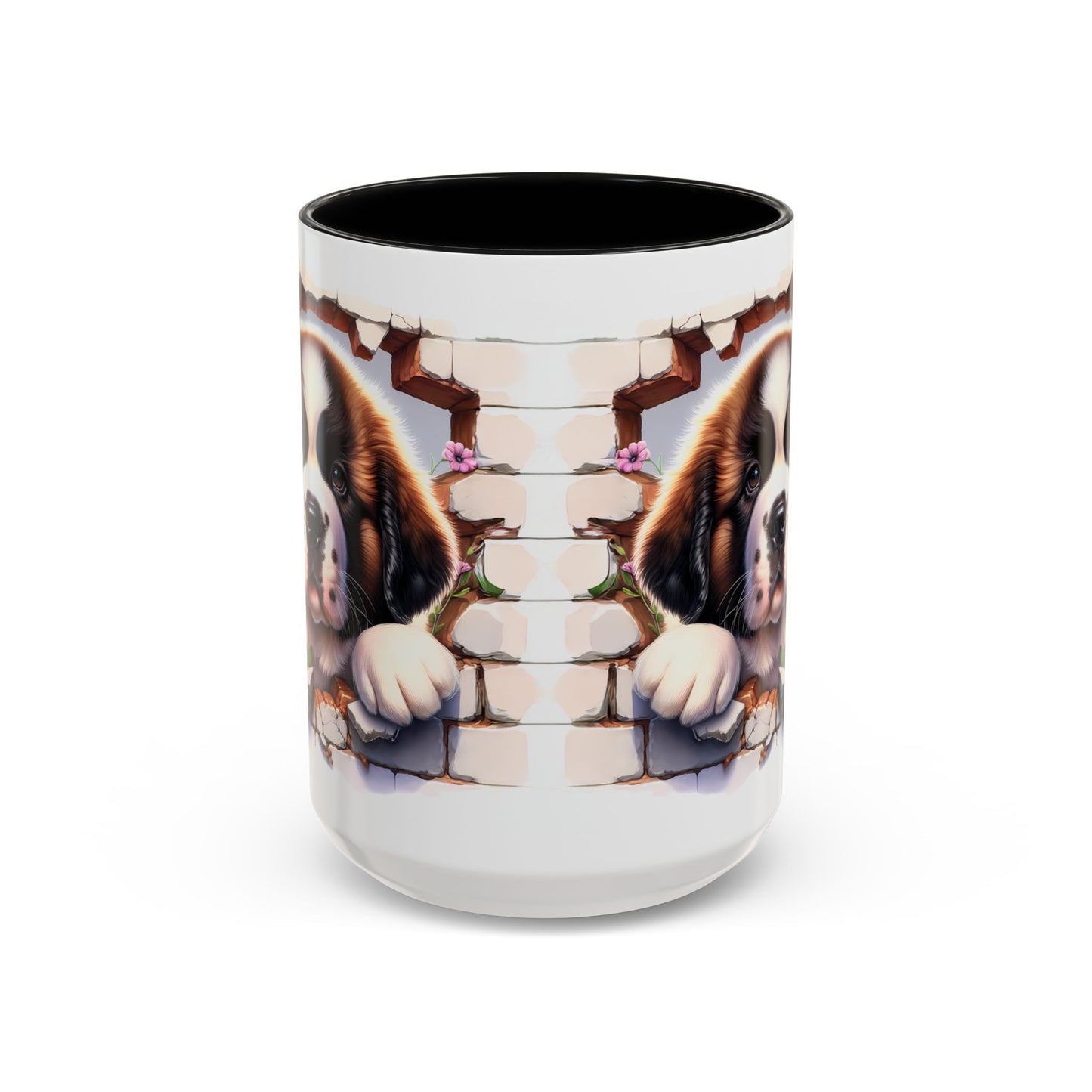 🐾☕ St. Bernard Puppy Peek Accent Mug – Gentle Giant Pup Lover Gift ✨❤️