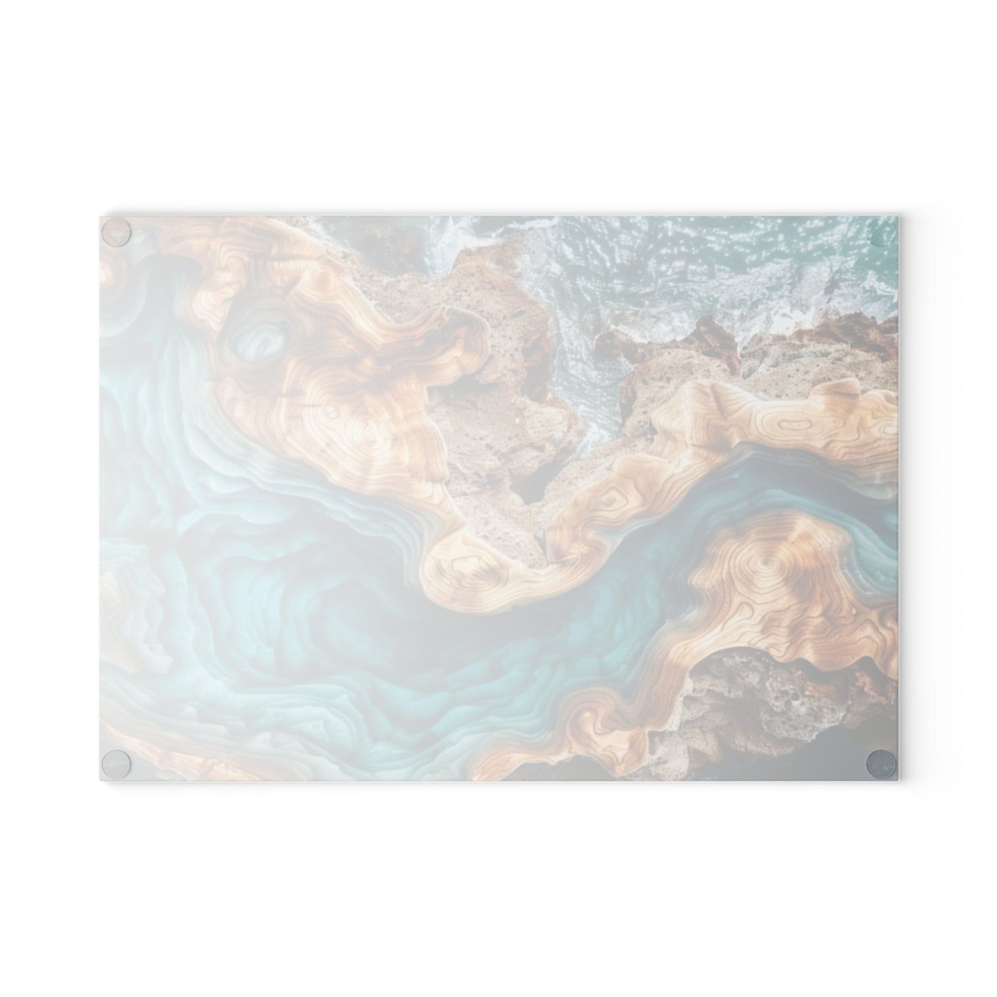 🌊✨ “Ocean Drift” Glass Cutting Board – Coastal Calm for Your Kitchen