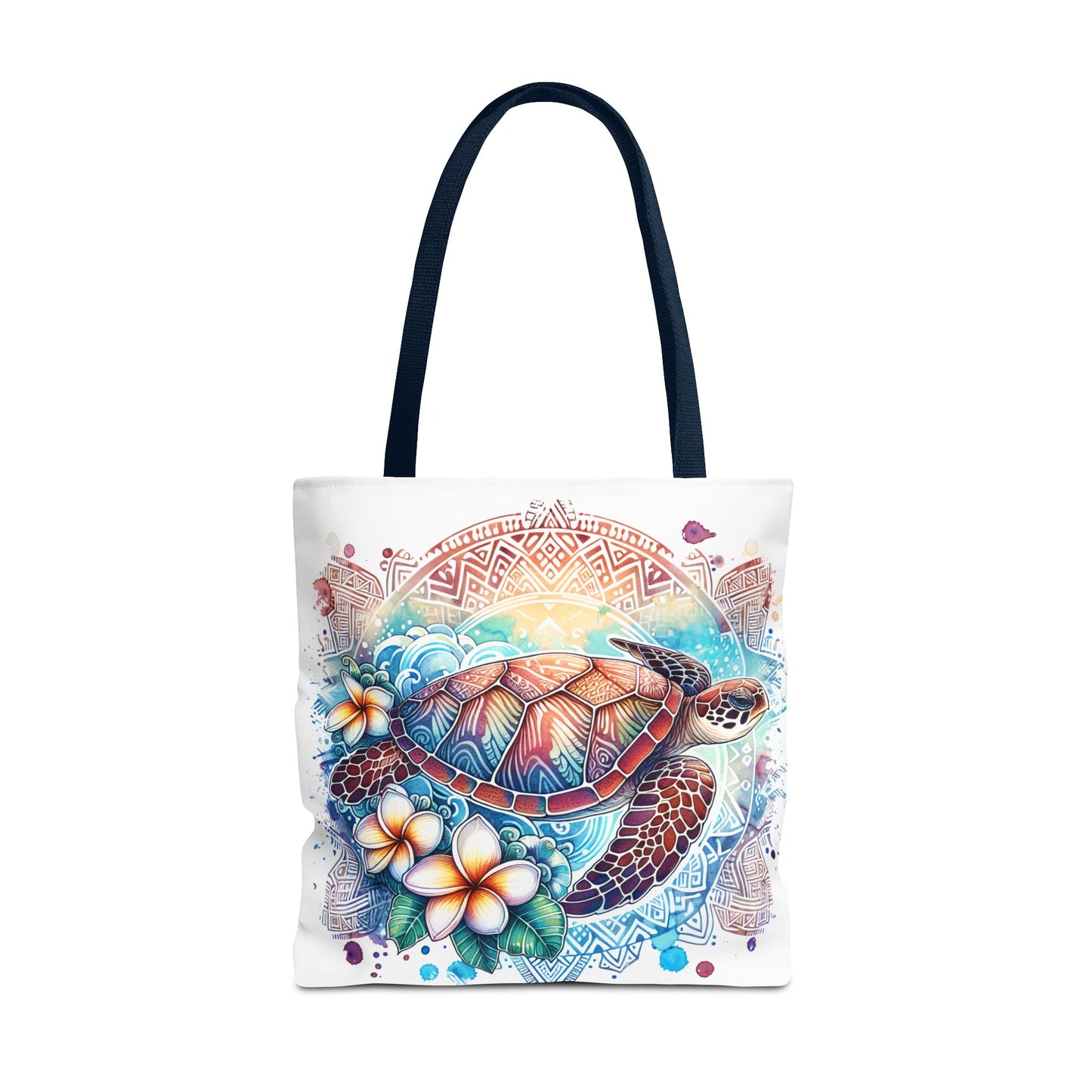 🐢 Vibrant Tribal Sea Turtle Tote Bag – Ocean Beauty Meets Island Vibes 🌊👜