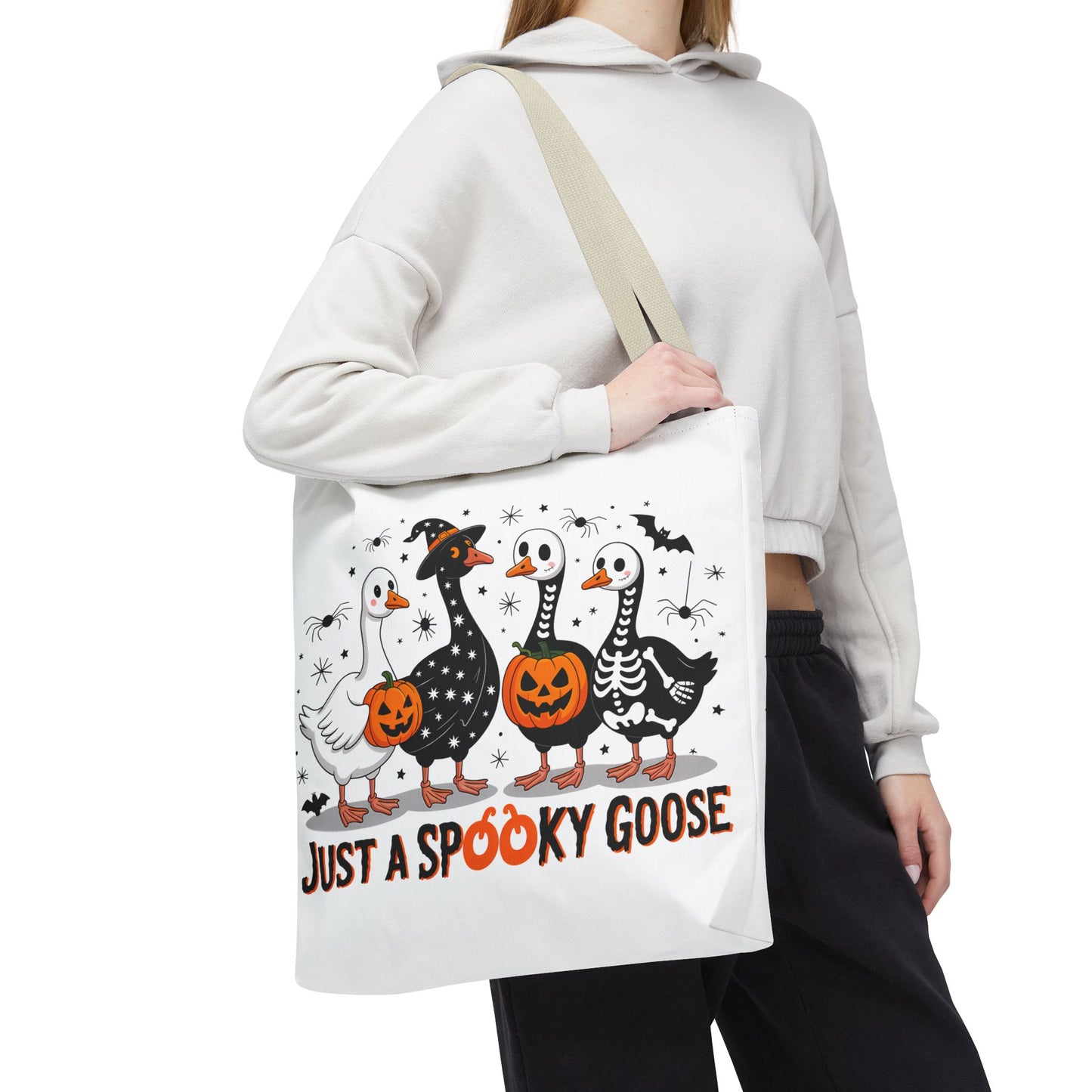 🦢 Just a Spooky Goose Tote Bag – Honkin’ Into Halloween 🎃👻