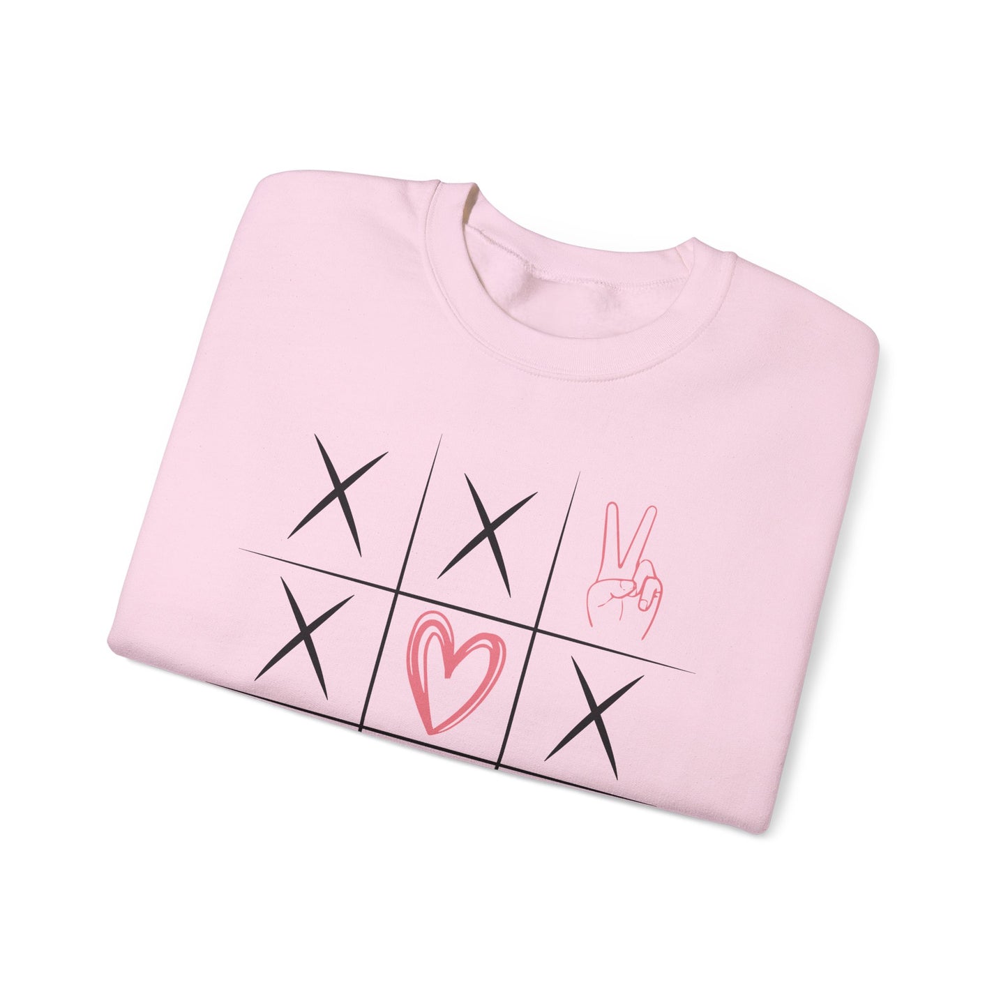 🌍🎗️ World Cancer Day Sweatshirt – Awareness Tic-Tac-Toe Heart & Ribbon