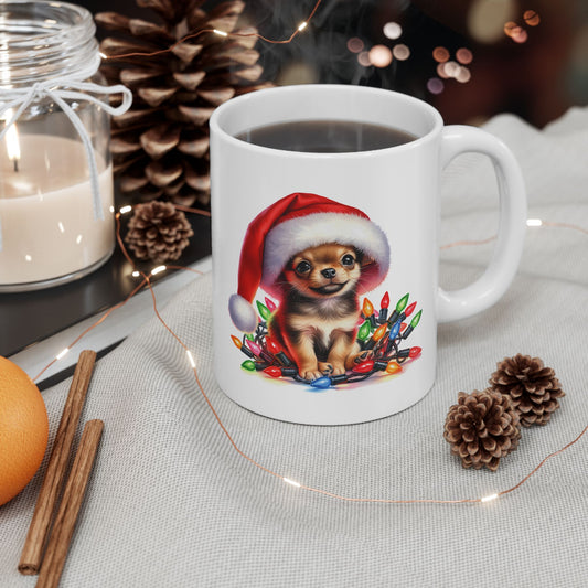 🎄 Chihuahua Christmas Lights Mug – Festive Pup Joy in Every Sip! 🐾☕