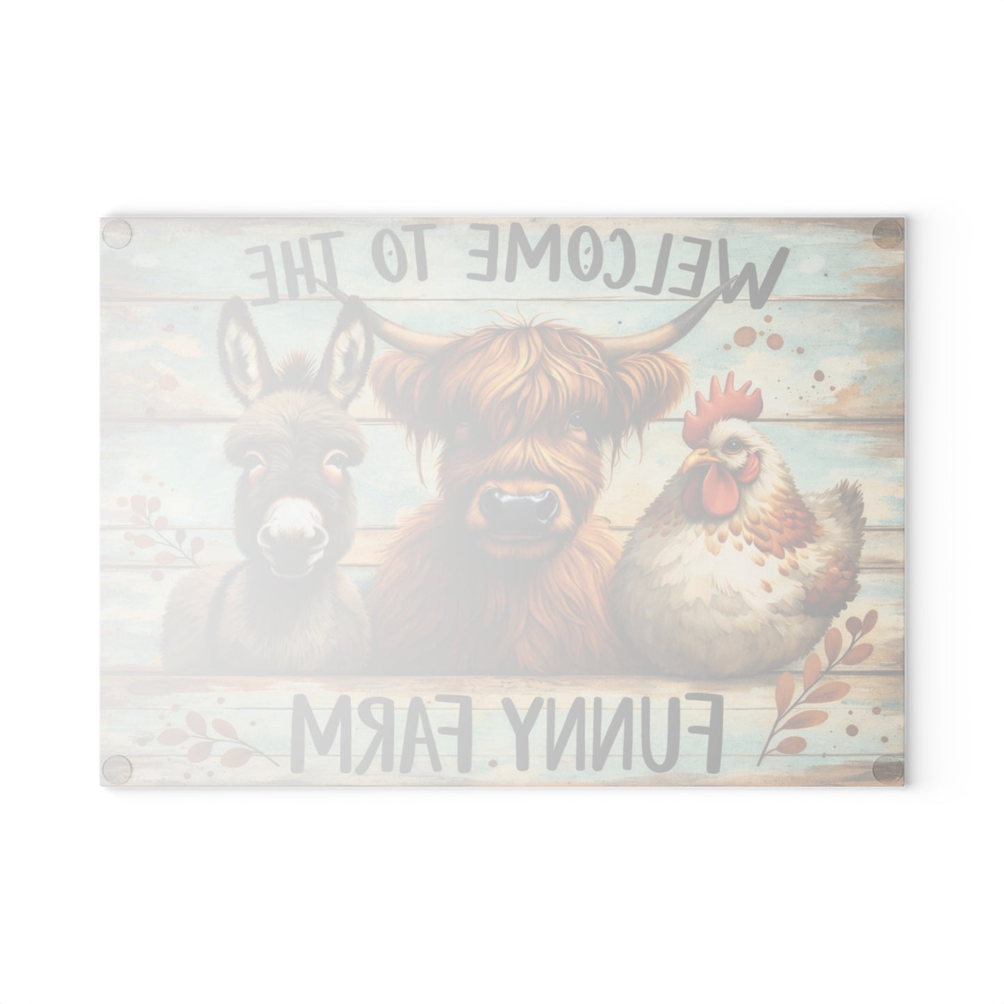 Funny Farm Animal Cutting Board – Rustic Farmhouse Humor for Your Kitchen