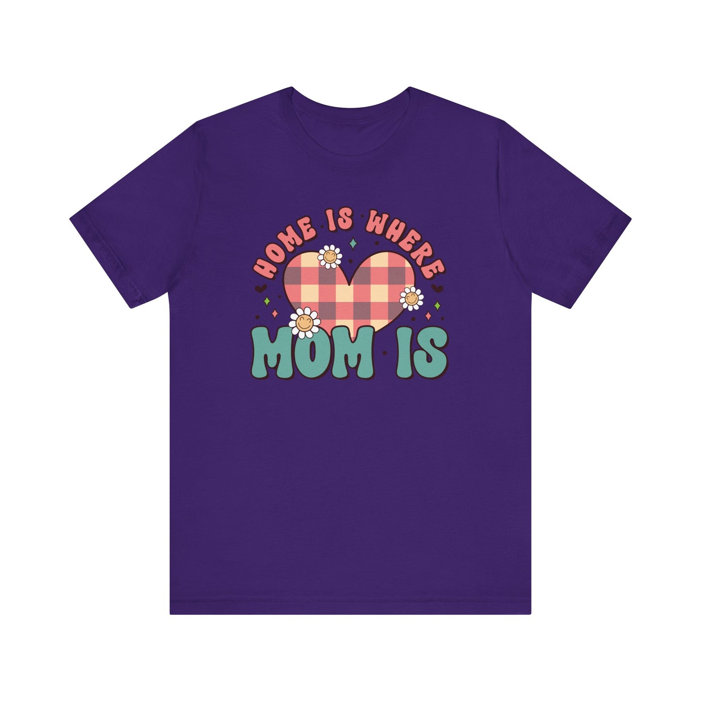 💐 Home Is Where Mom Is – Heart & Daisy Mom T-Shirt 🌸