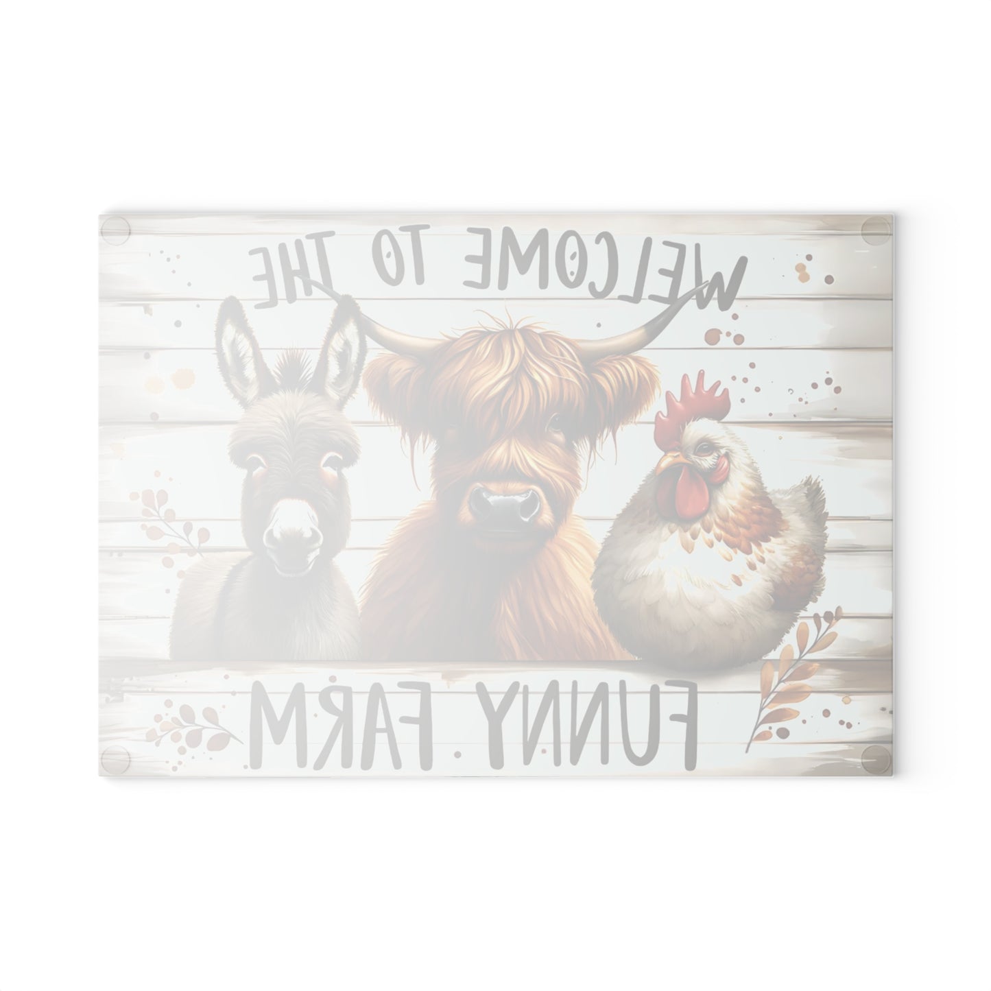 Funny Farm Animal Cutting Board – Rustic Farmhouse Humor for Your Kitchen