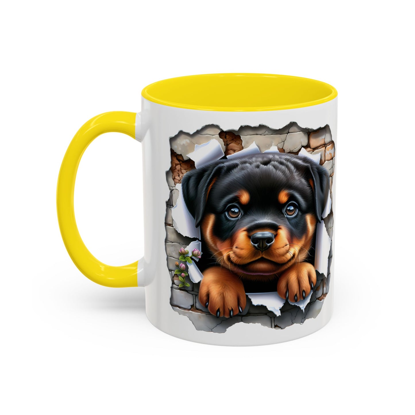 🐾☕ Rottweiler Puppy Accent Mug – Sweet Breakthrough Pup Design ✨
