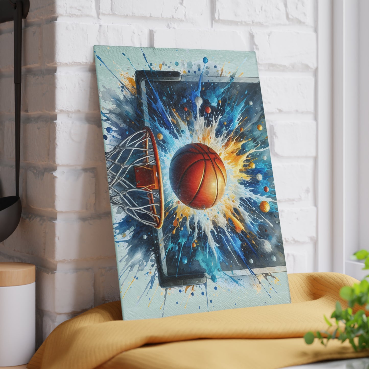🏀 Basketball Splash Art Cutting Board – Slam Dunk Style for Your Kitchen 🎨