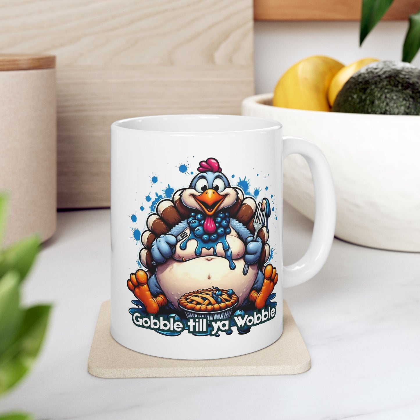 🦃🥧 Gobble Till Ya Wobble Mug – Funny Thanksgiving Coffee Cup ☕🍂