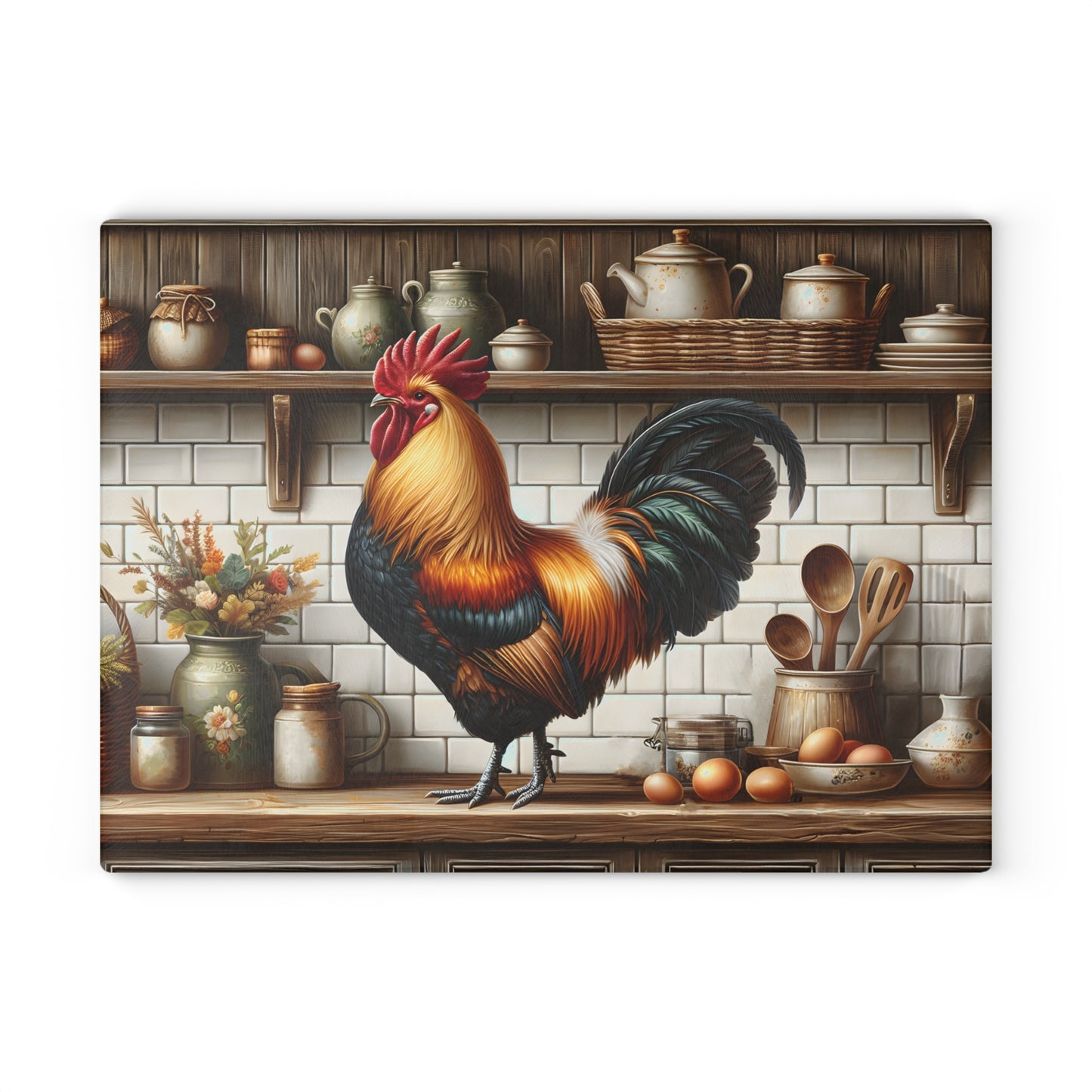 🪵🐓 Rustic Rooster Cutting Board – Farmhouse Flair Meets Vintage Charm