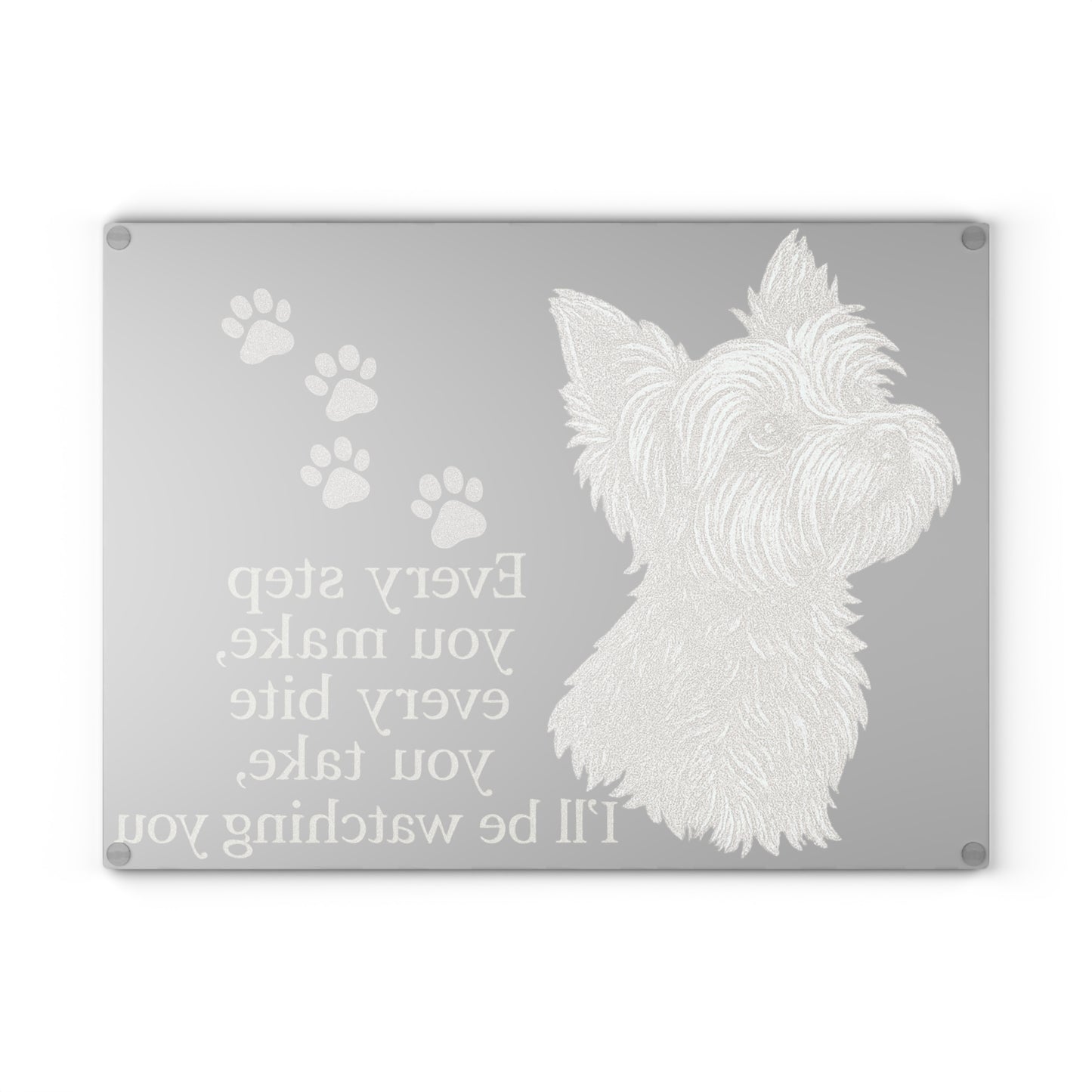 🐾👀 Yorkie Watching You Cutting Board – Playful Pup Charm for Your Kitchen 🍴✨