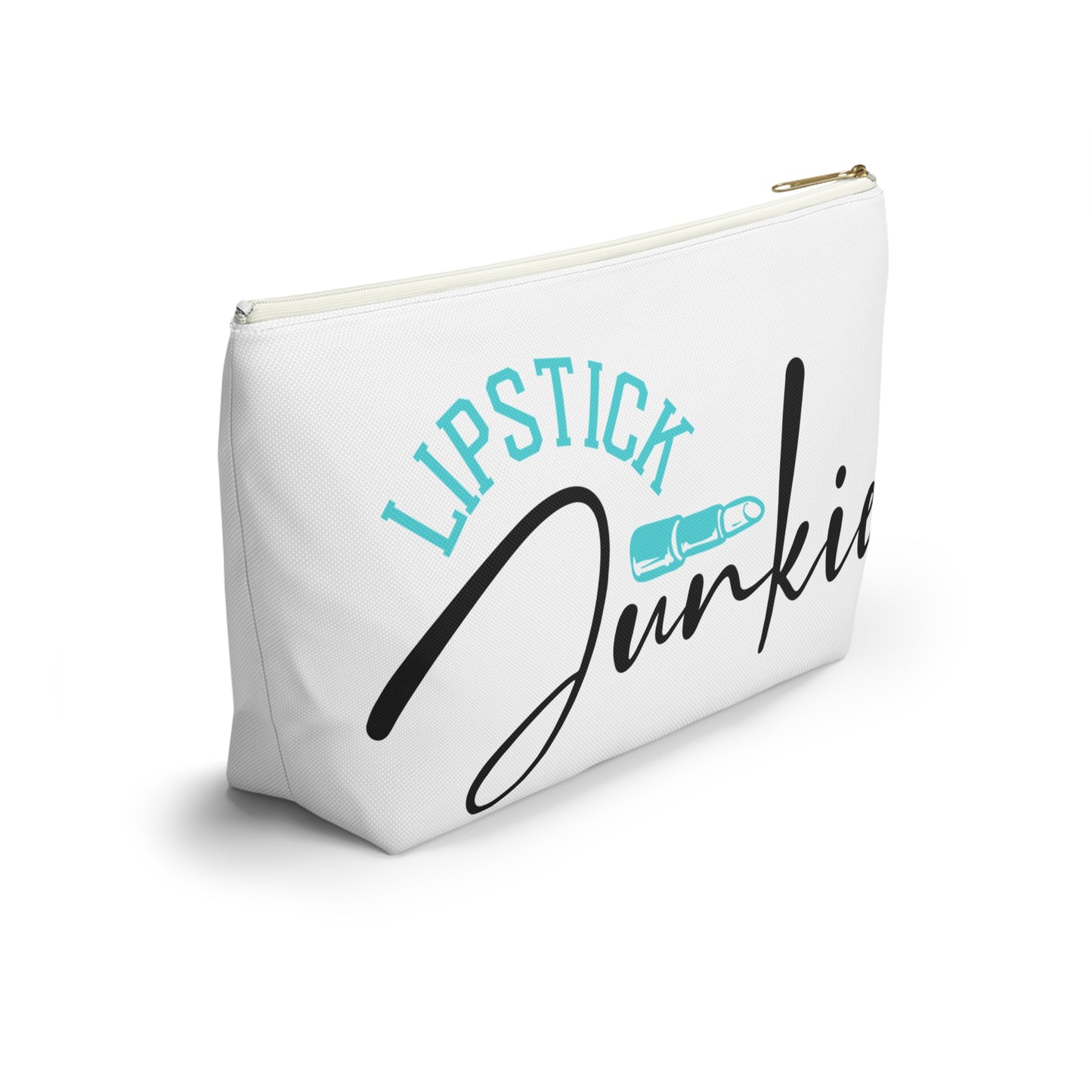 Accessory Pouch – "Lipstick Junkie" Teal Makeup Bag