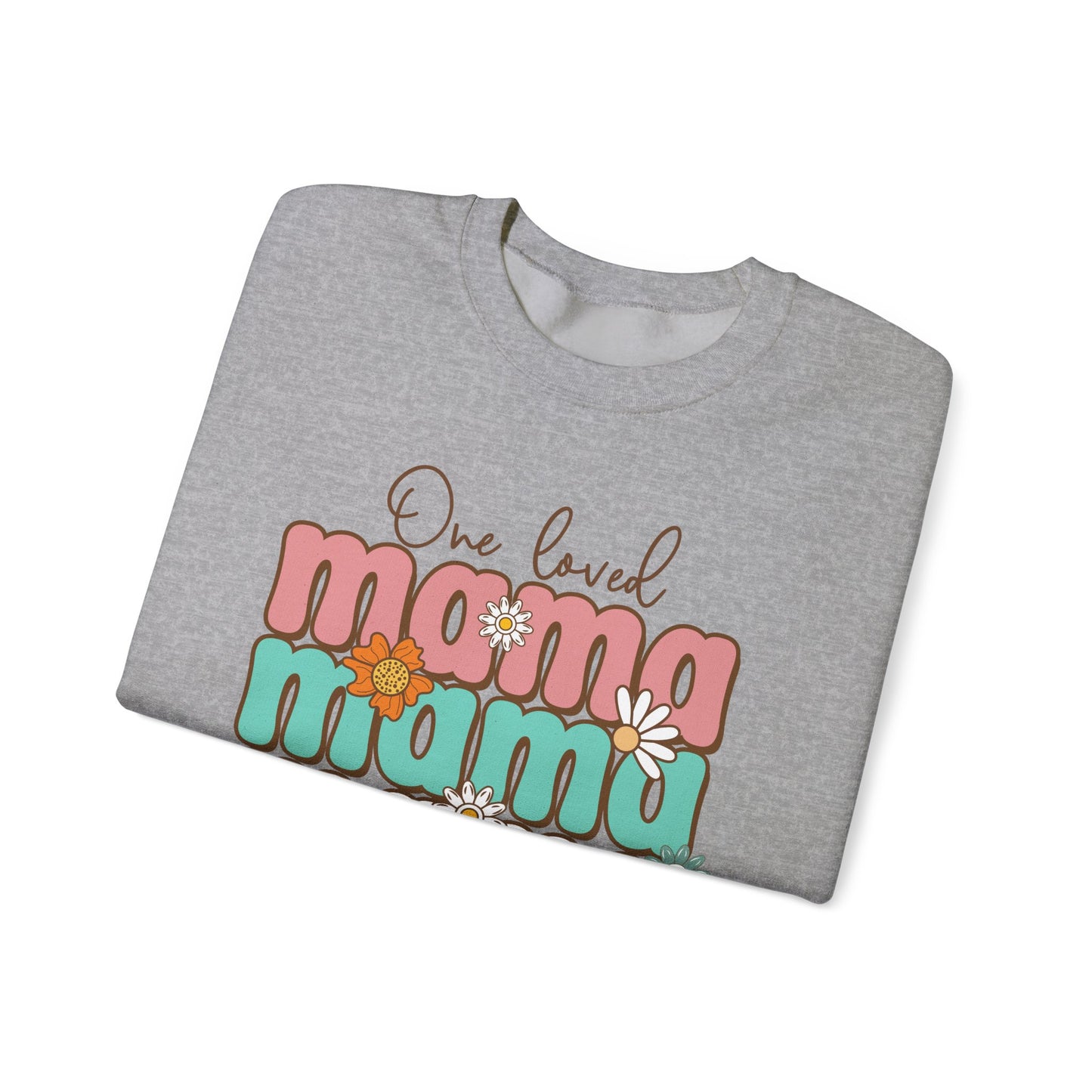 🌼💖 One Loved Mama Sweatshirt – Retro Floral Motherhood Crewneck