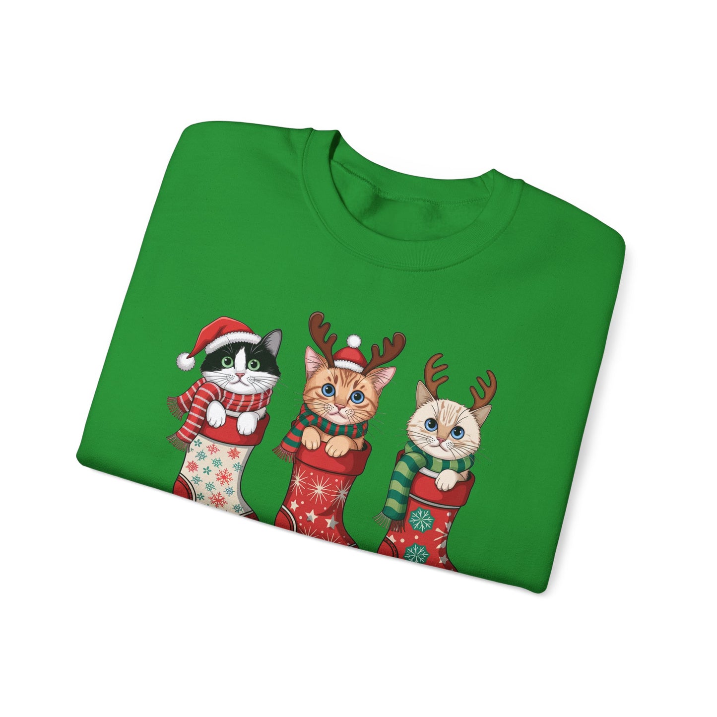 🐱🎄 Kitties in Stockings Sweatshirt – Cozy & Adorable Holiday Cats 🧦✨