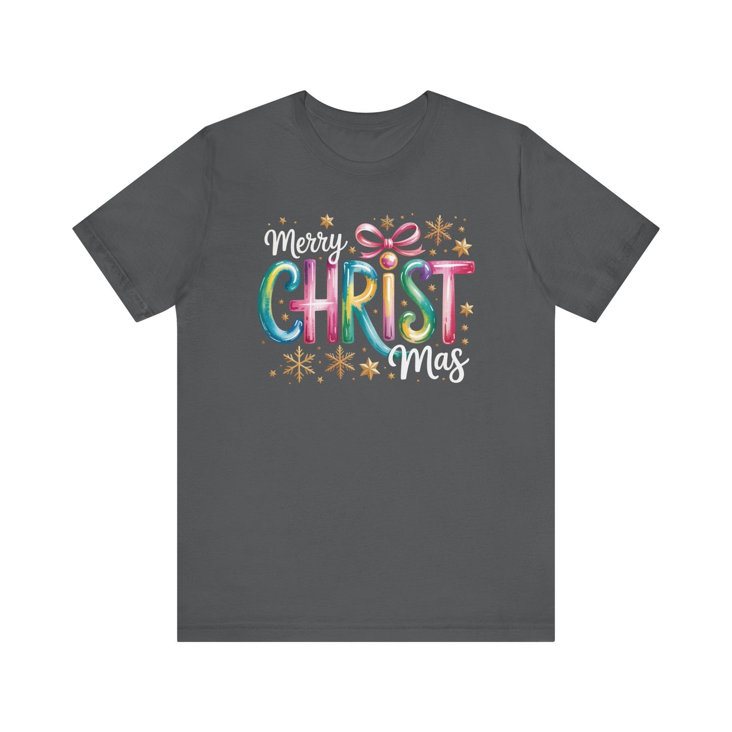 🎄✨ Merry Christmas Glow Lettering T-Shirt – Festive & Bright Holiday Style 🎁🌟