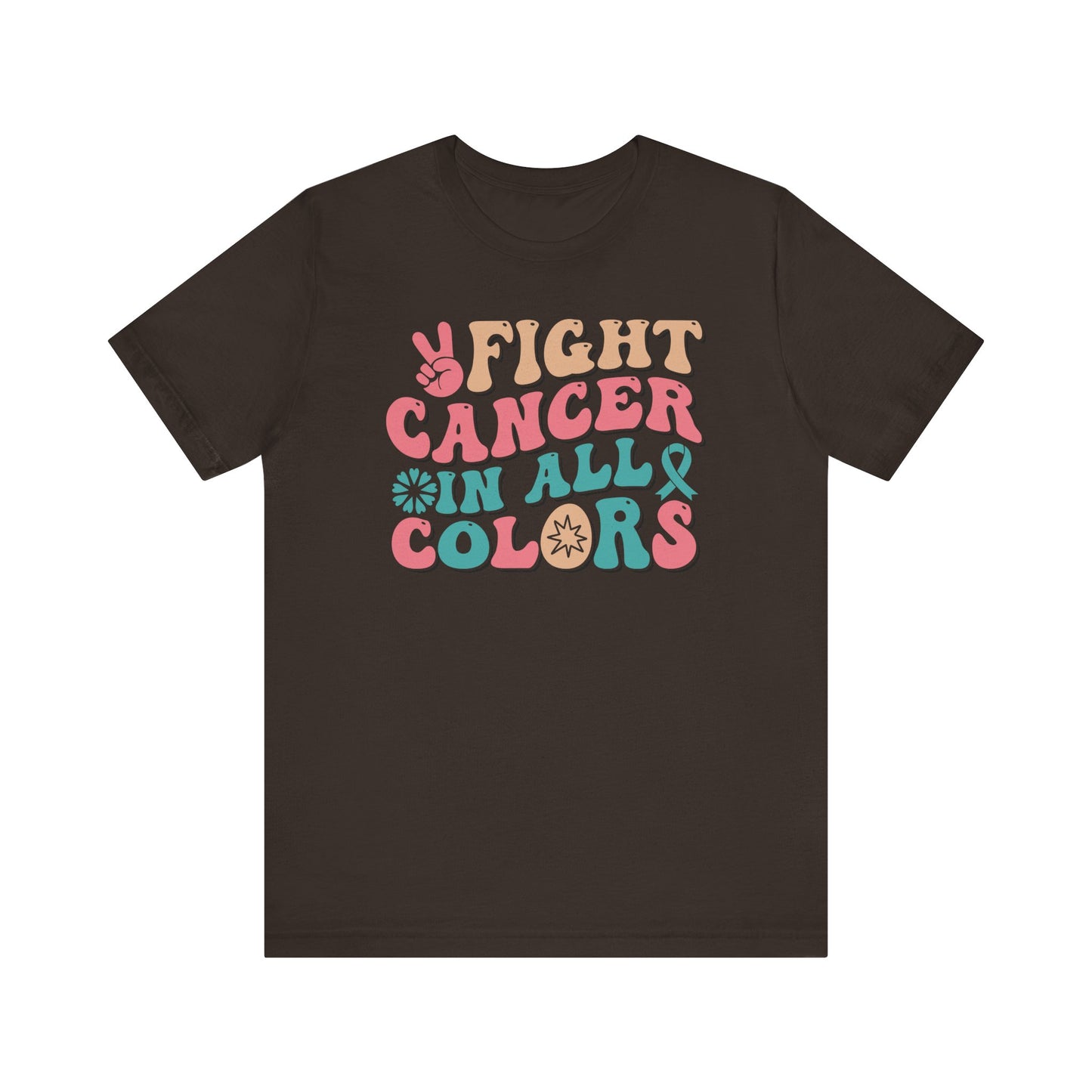 🌈✊ Fight Cancer in All Colors T-Shirt – Bold Retro Awareness Tee for Every Ribbon 🎗️