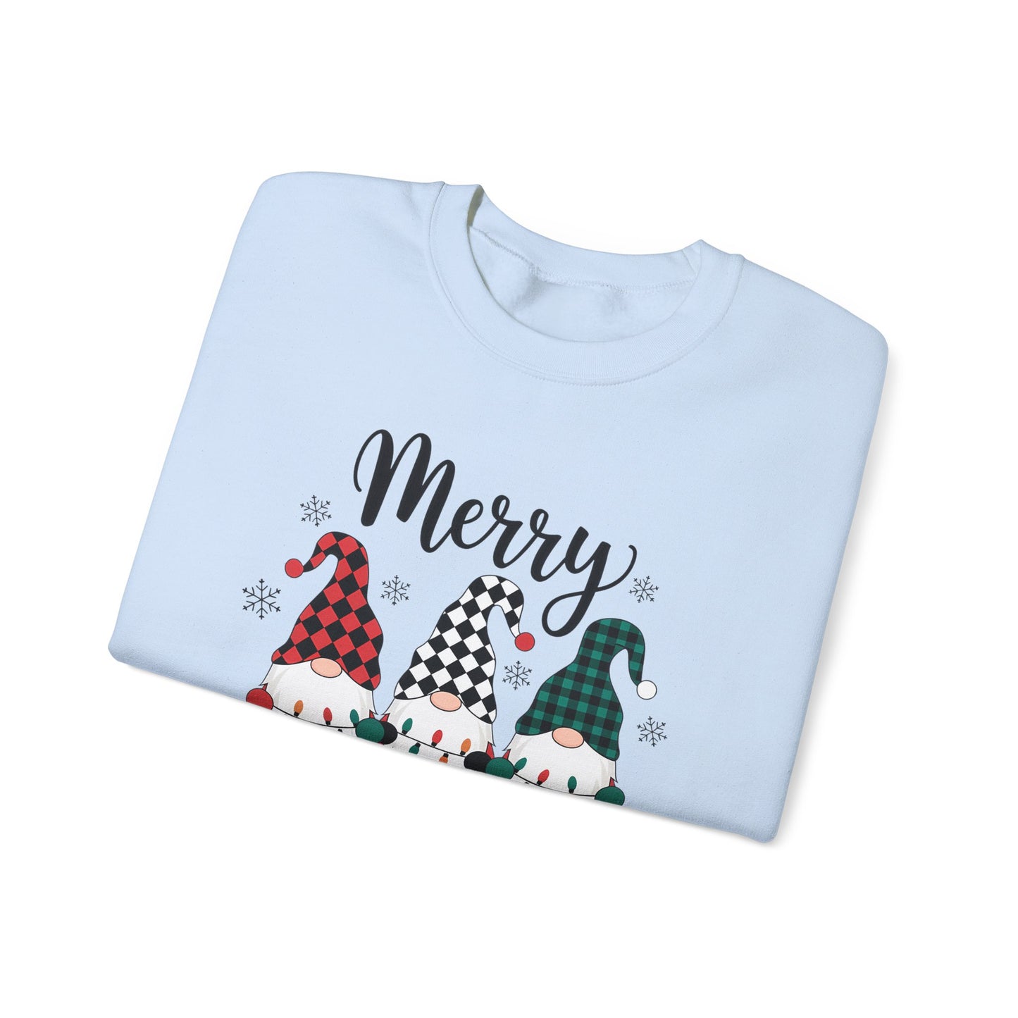 🎅✨ Merry Gnome Lights Sweatshirt – Whimsical Scandinavian Holiday Charm