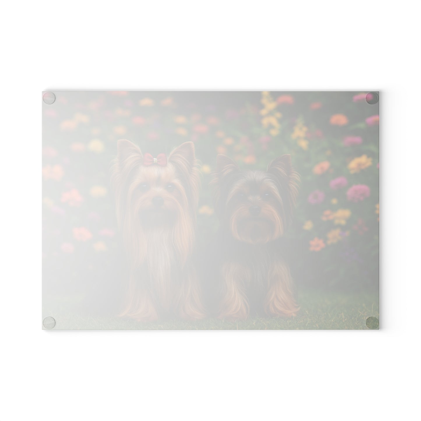 🐕🌸 Yorkie Garden Pair Cutting Board – Blooming Beauty for Your Kitchen 🌼