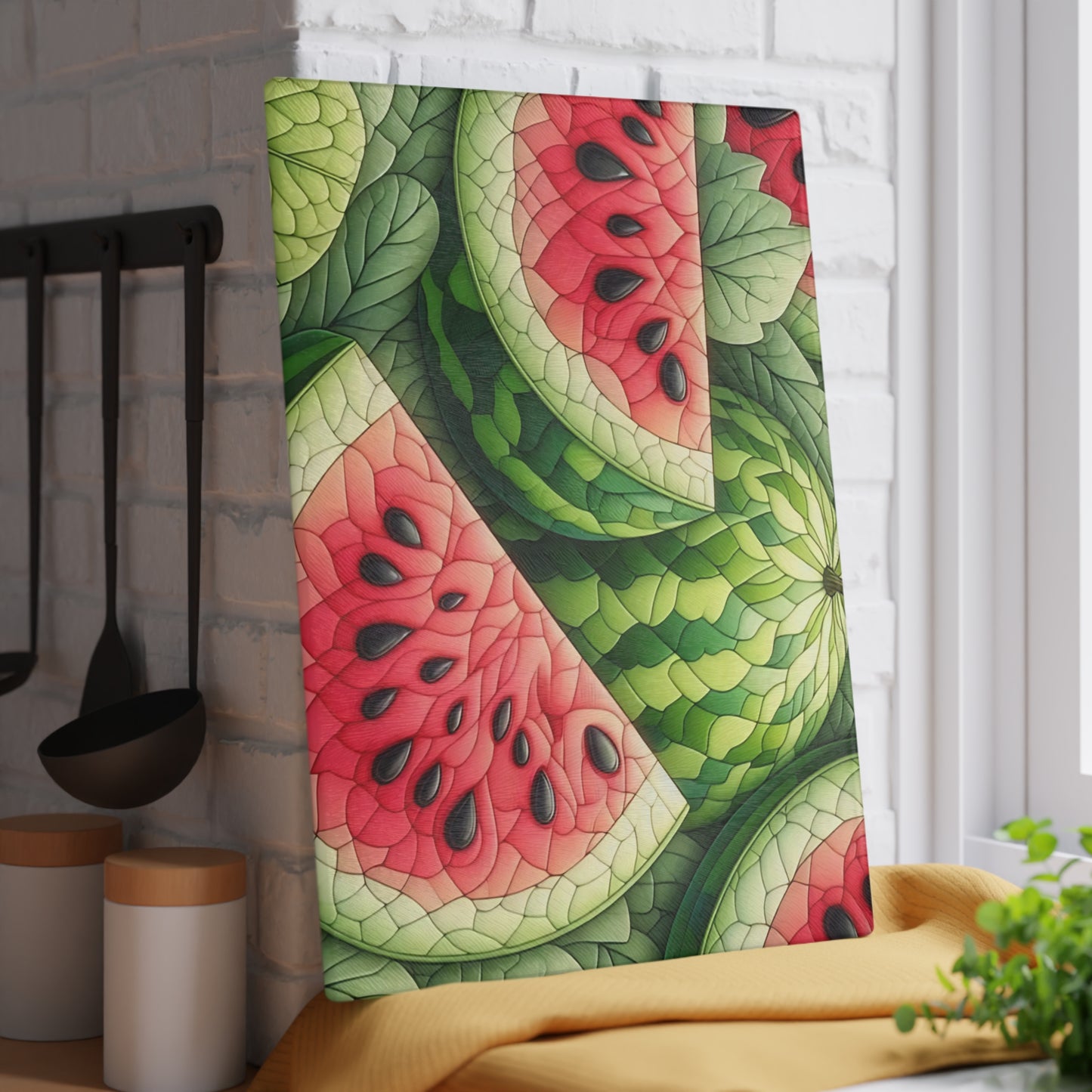 🍉 Juicy Watermelon Glass Cutting Board – Sweet Summer Kitchen Vibes