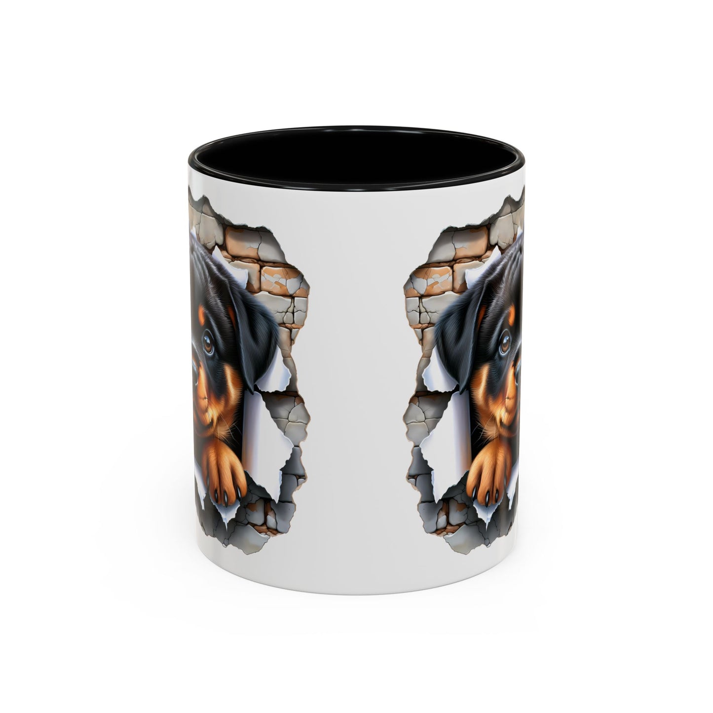 🐾☕ Rottweiler Puppy Accent Mug – Sweet Breakthrough Pup Design ✨