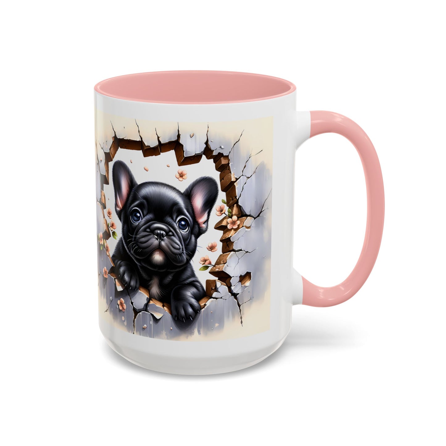 🐾☕ Black French Bulldog Puppy Accent Mug – Cute Breakthrough Pup Design ✨
