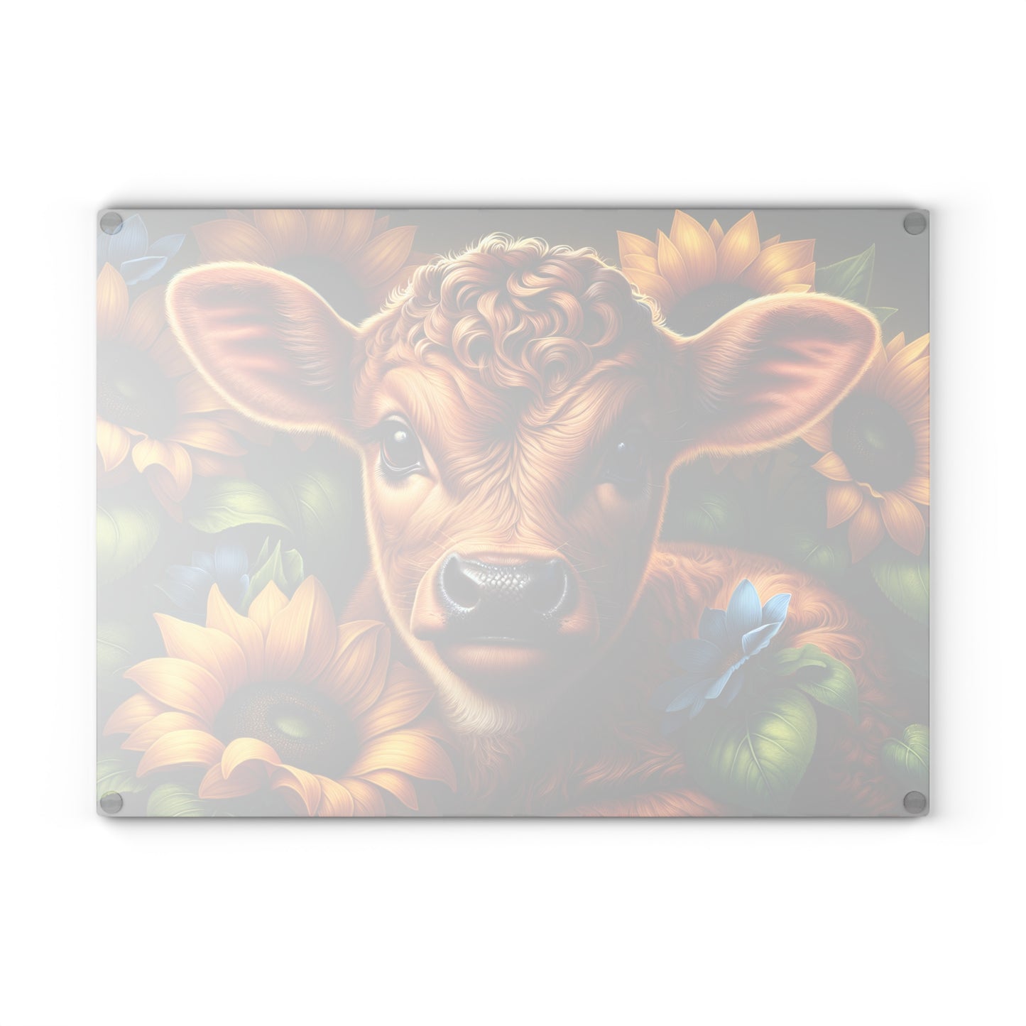 🌻 Sunflower Calf Cutting Board – Cozy Farmhouse Charm with a Blooming Touch 🐮