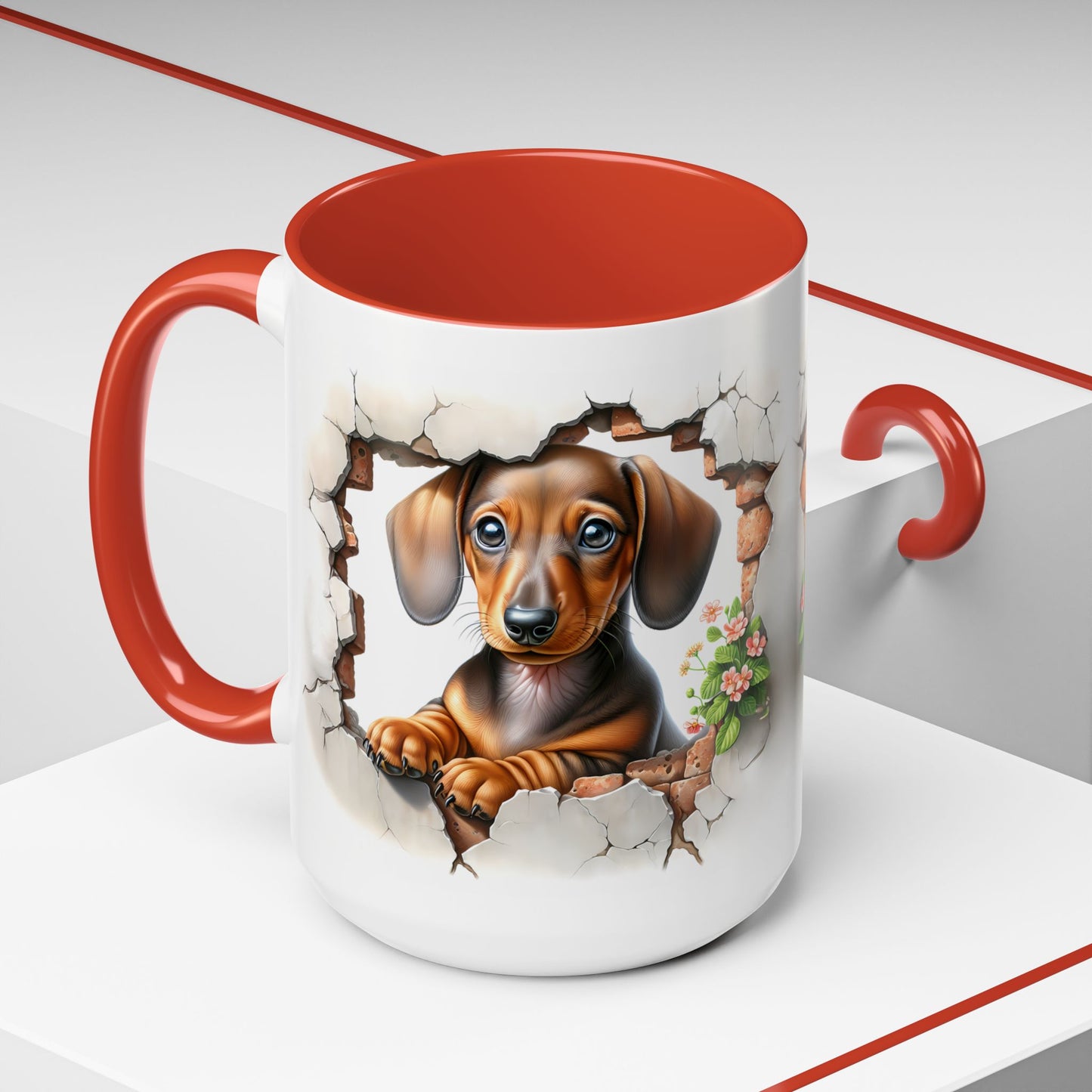 🐾🌭 Dachshund Puppy Accent Mug – Adorable Doxie Coffee Cup ☕❤️