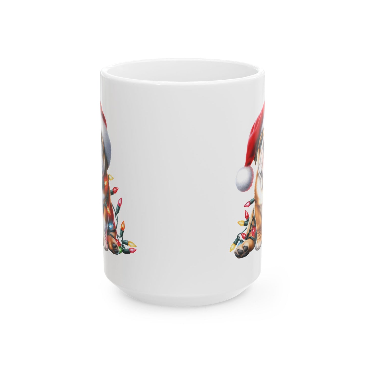 🎅 English Bulldog Christmas Lights Mug – Grumpy Pup, Jolly Spirit! 🐾☕