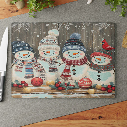 ⛄❄️ Festive Snowmen Cutting Board – Cozy Holiday Charm for Your Kitchen ❄️⛄