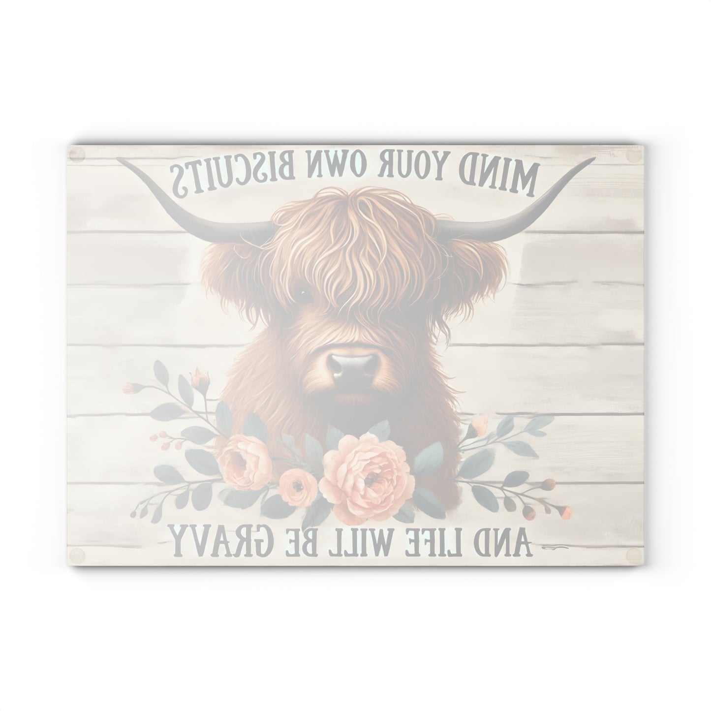 🐮 “Mind Your Own Biscuits” Cutting Board – Bold Florals & Southern Sass for Your Kitchen