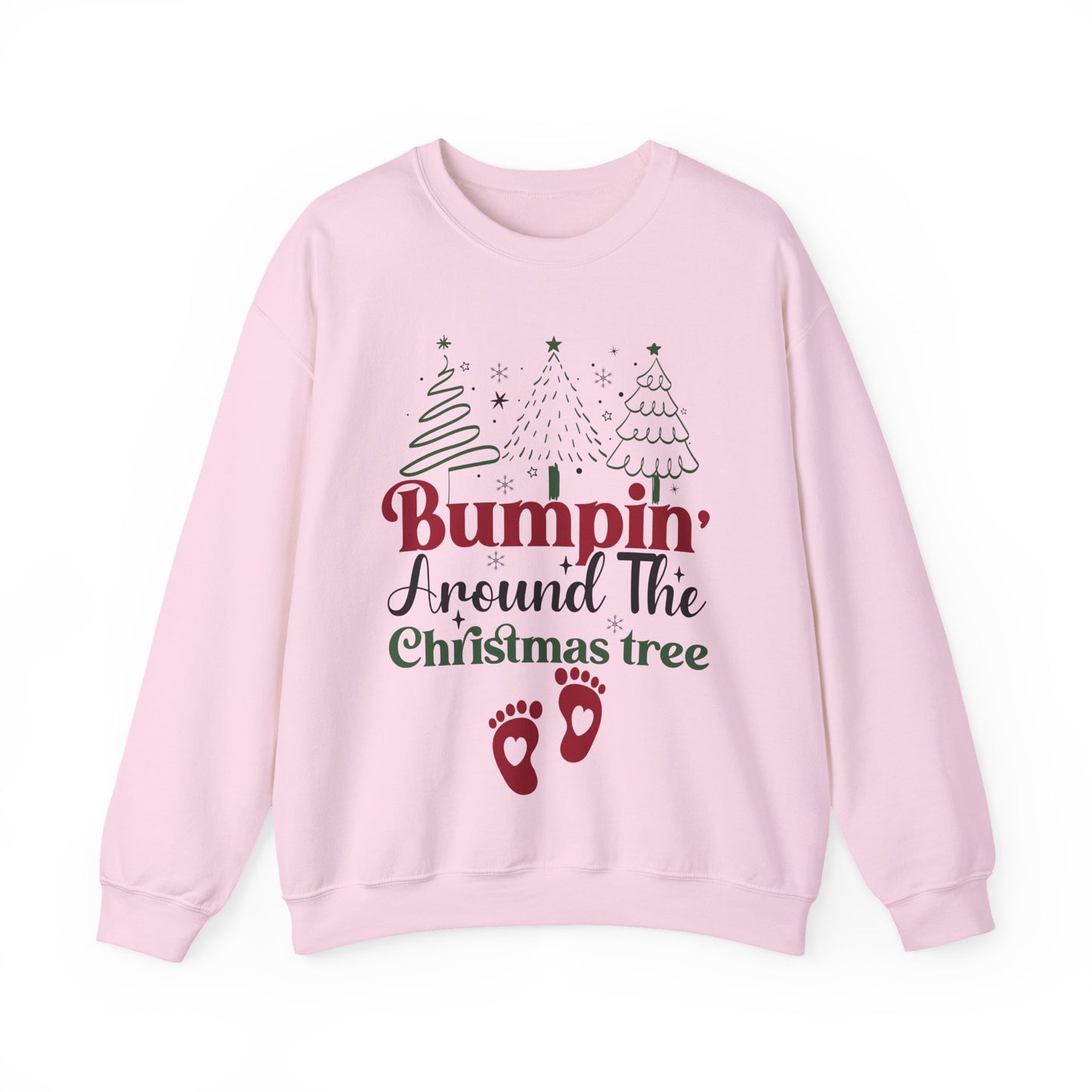 🎄👶 Bumpin’ Around the Christmas Tree Sweatshirt – Cute Holiday Maternity Top ❤️