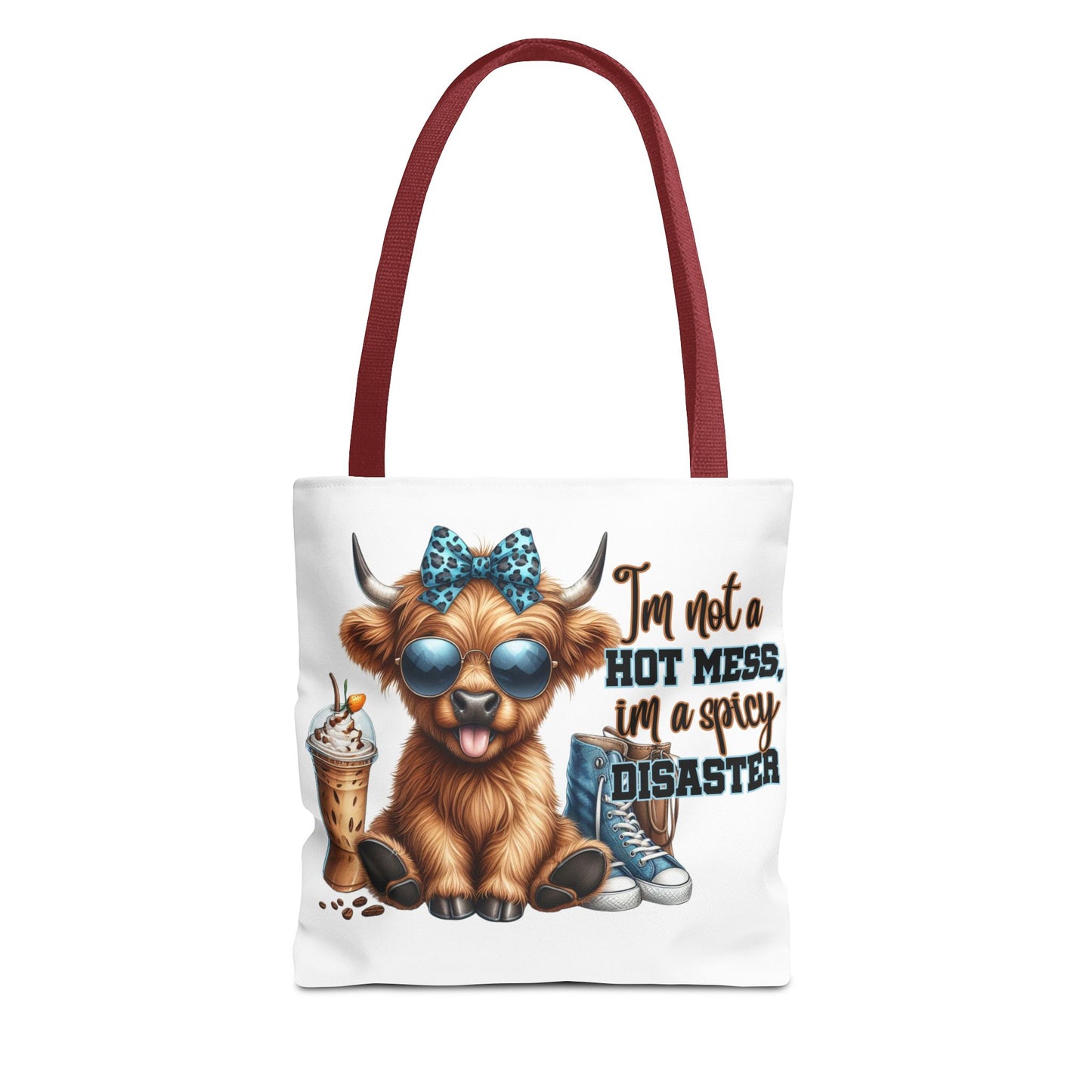 Bolsa de tela Highland Cow: «No soy un desastre picante, soy un desastre picante».