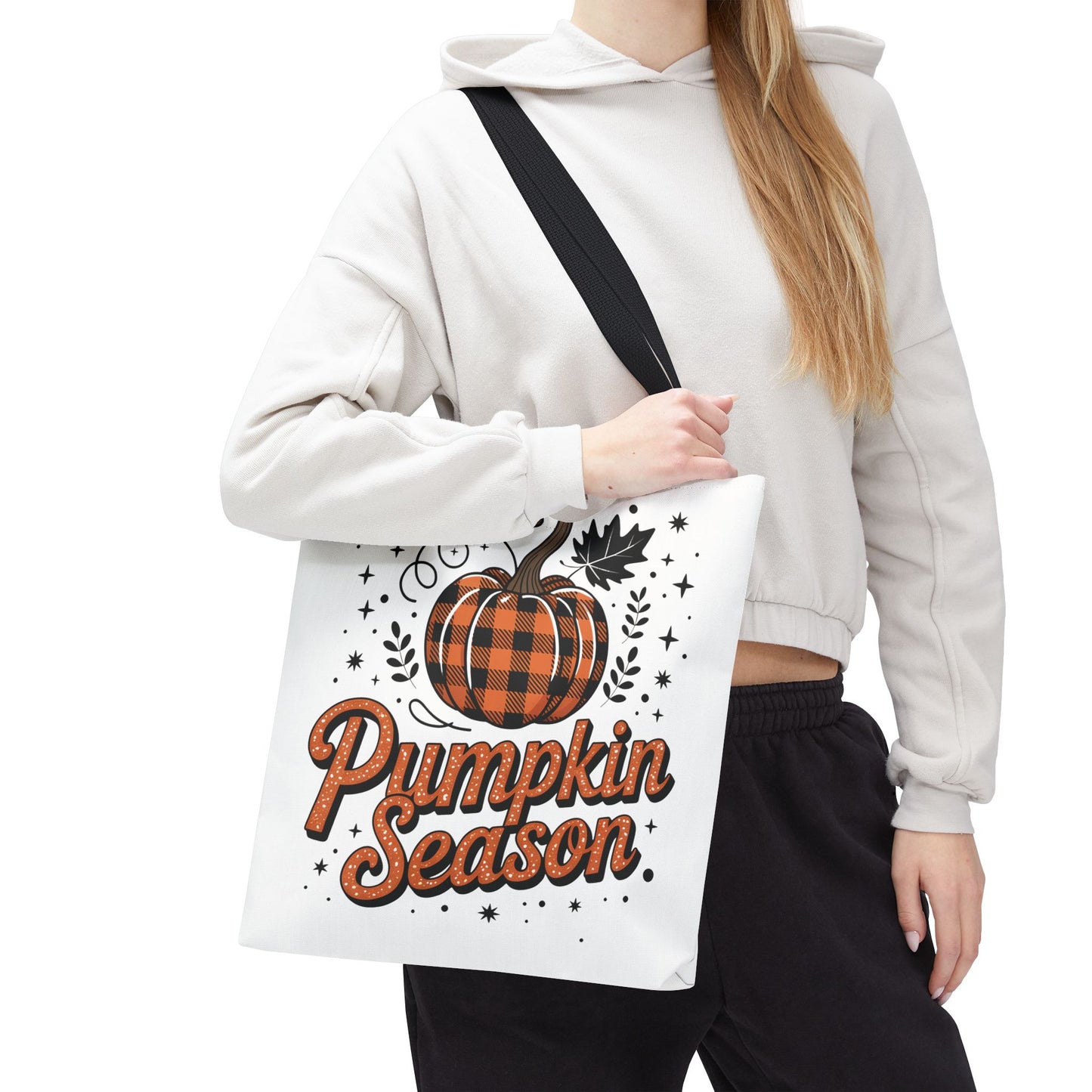 🎃 Pumpkin Season Tote Bag – Fall Buffalo Plaid Style for Autumn Lovers 🍂