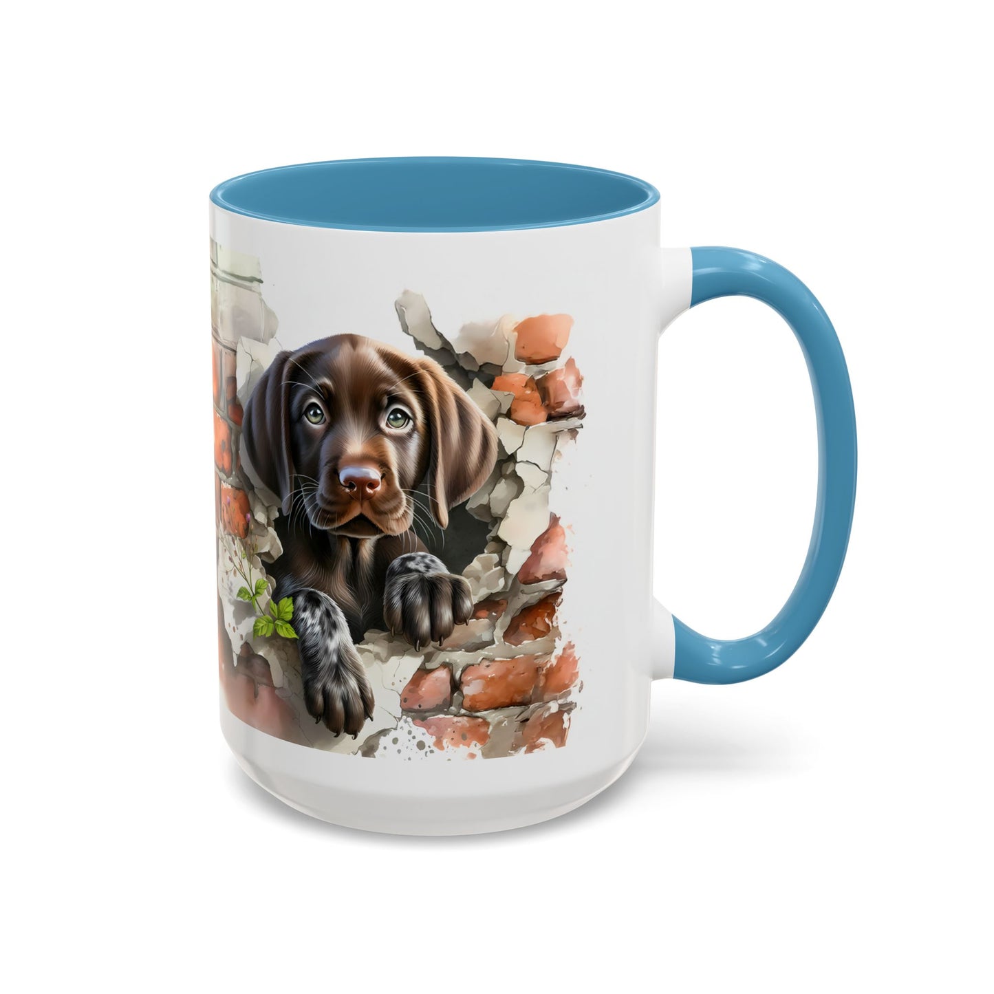 🐶🍫 Chocolate Lab Puppy Accent Mug – Sweet Brown Pup Coffee Cup ☕💛