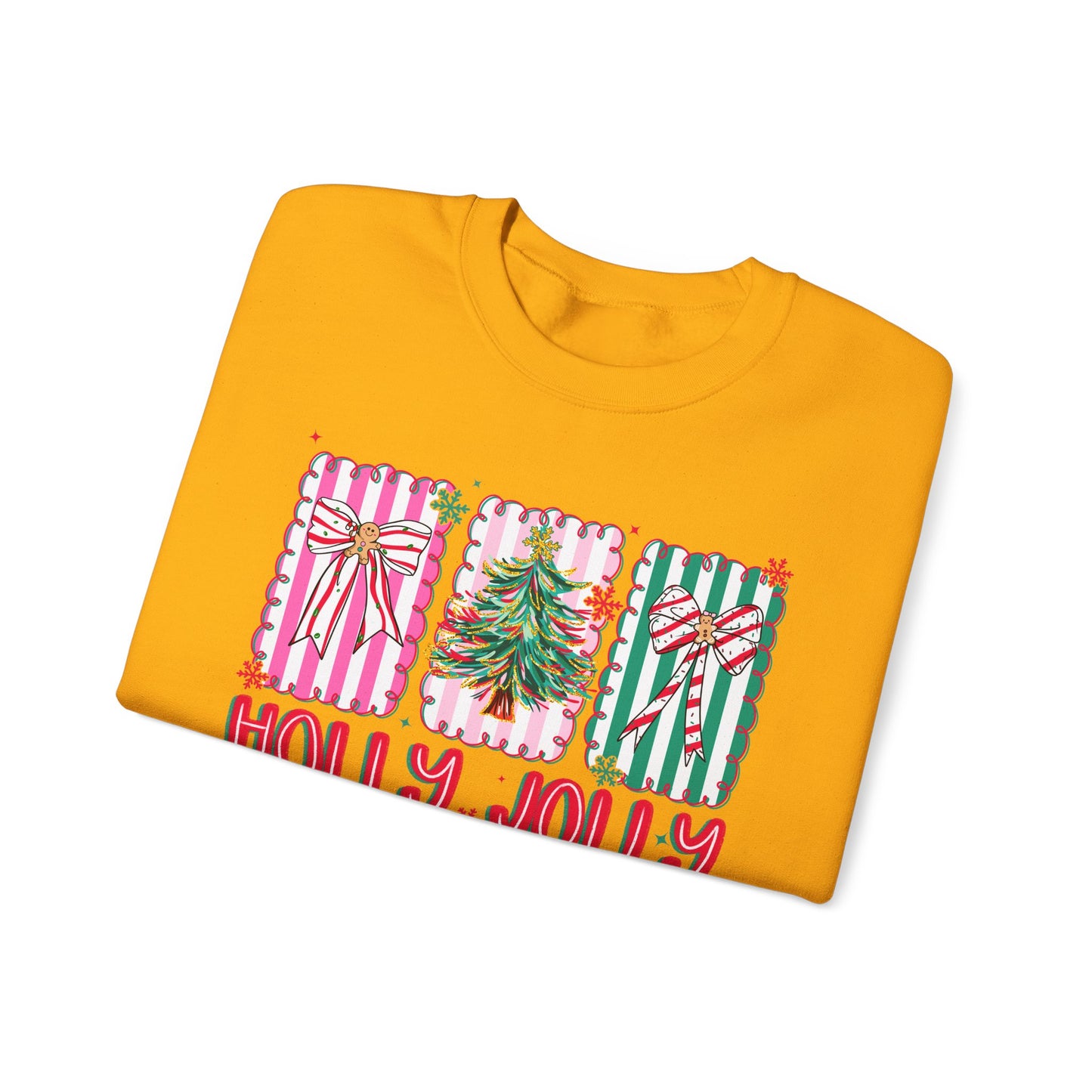 🎀✨ Holly Jolly Retro Sweatshirt – Festive Bows & Christmas Cheer