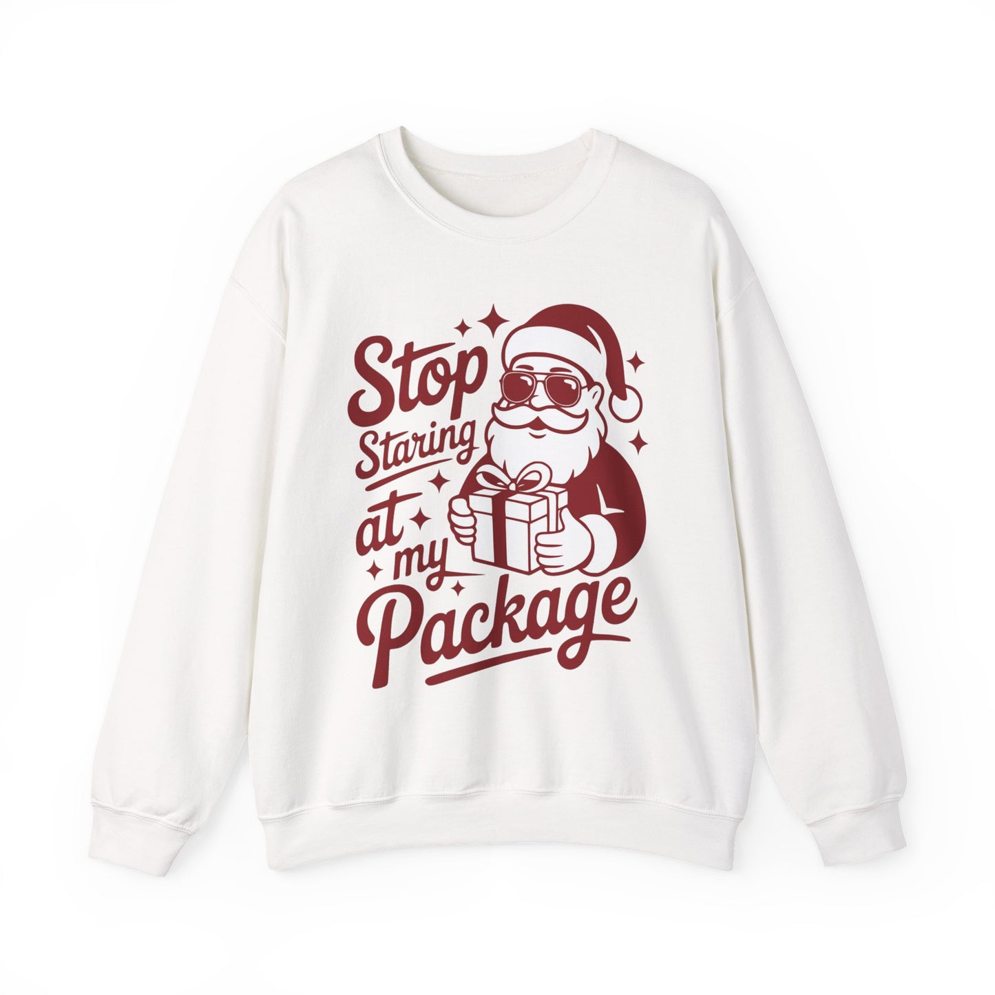 🎅🤣 Stop Staring at My Package Sweatshirt – Funny Santa Holiday Pullover