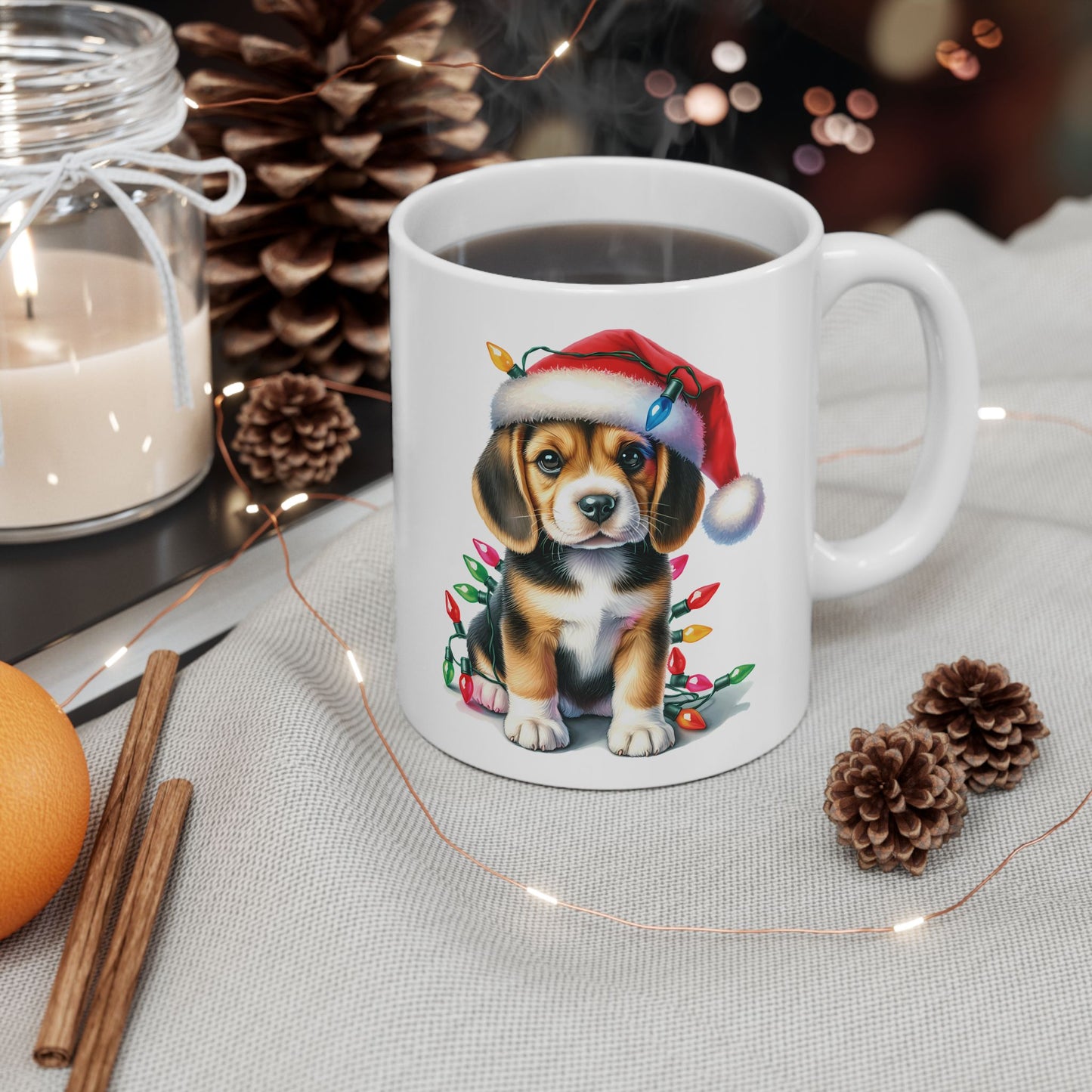 🎄 Beagle Christmas Mug – Holiday Joy with a Festive Hound 🐾