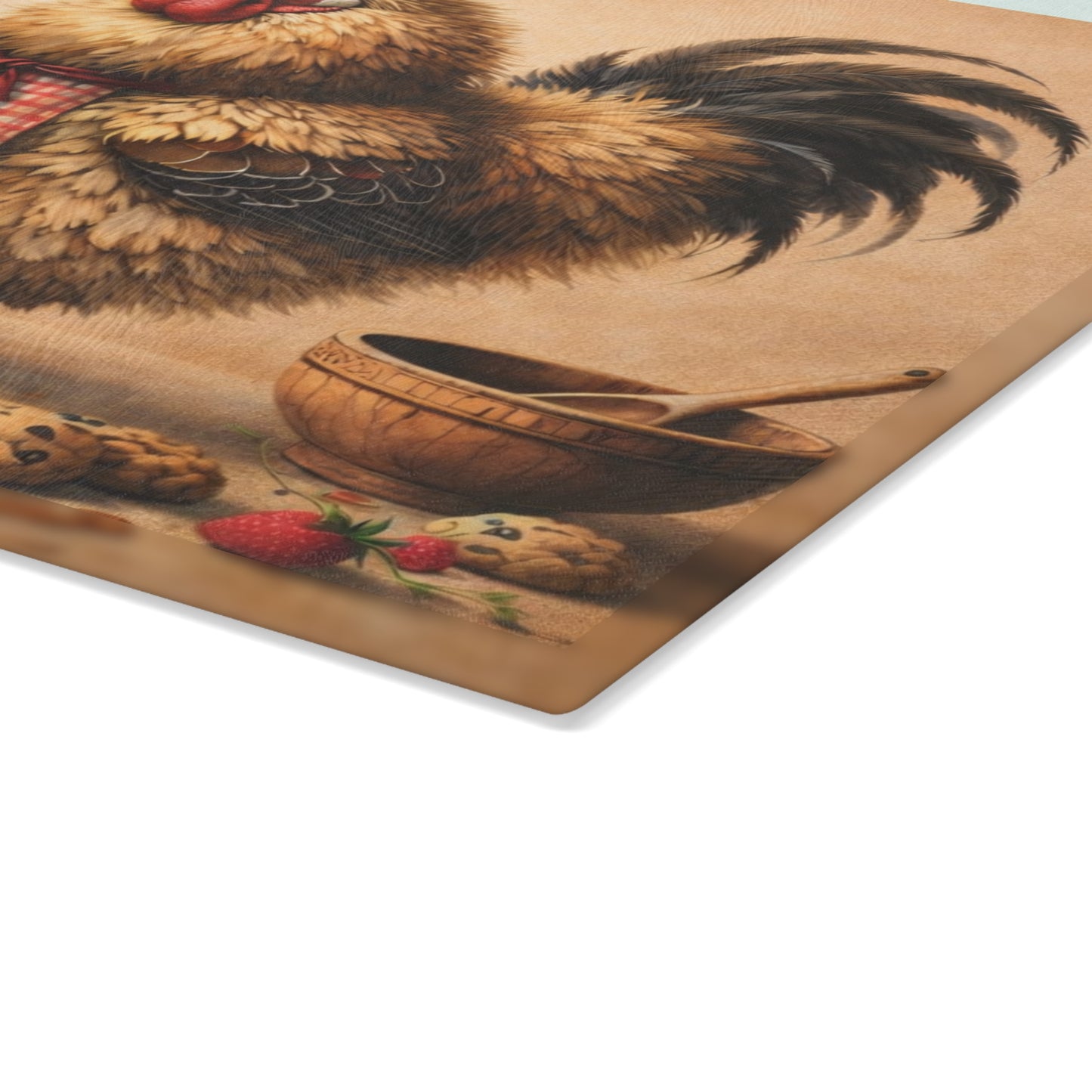 Just a Cluckin’ Good Baker Glass Cutting Board – Funny Farmhouse Kitchen Decor