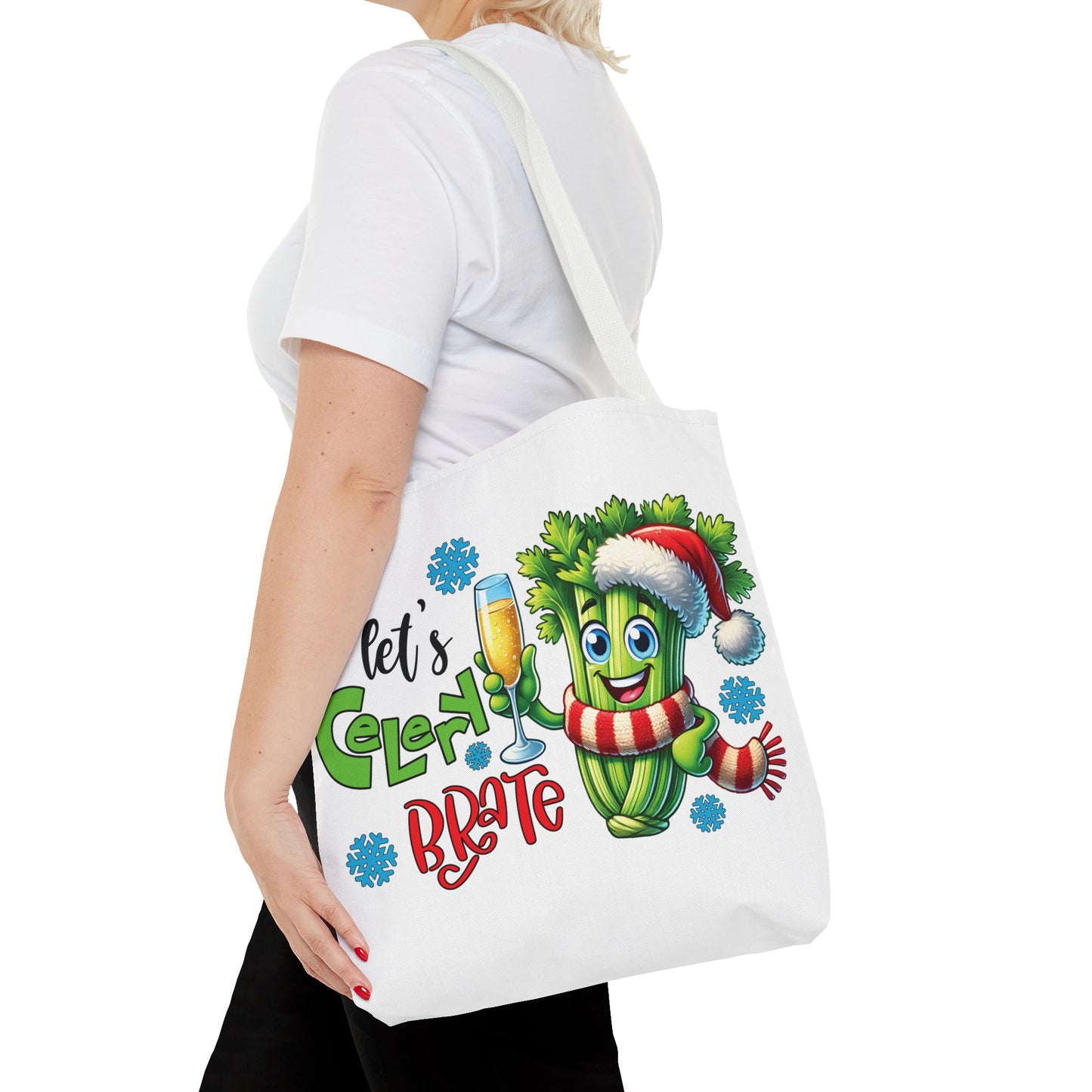 🥂 Let’s Celery-brate Christmas Tote Bag – Fun, Festive & Eco-Friendly 🎄