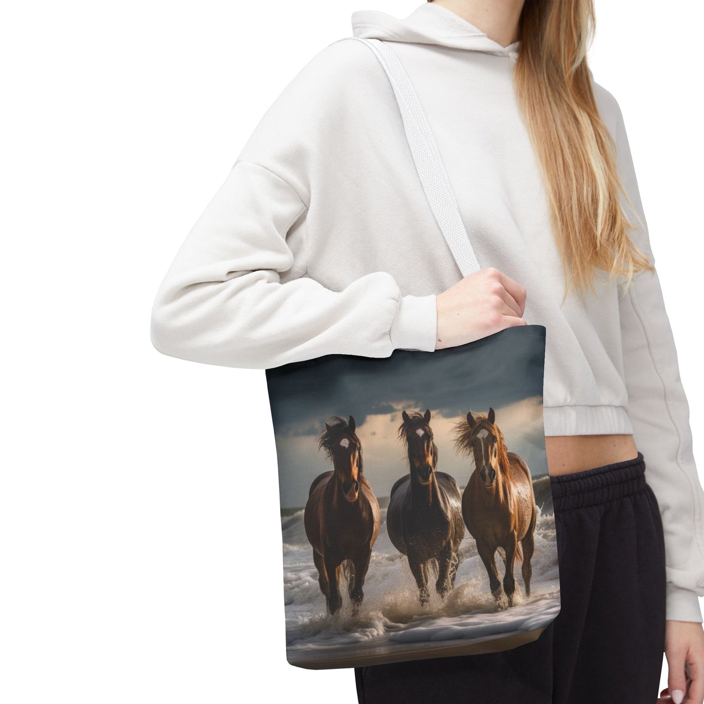 Bolsa de mano Caballos salvajes al anochecer: un bolso de mano atrevido inspirado en la naturaleza para amantes de los caballos