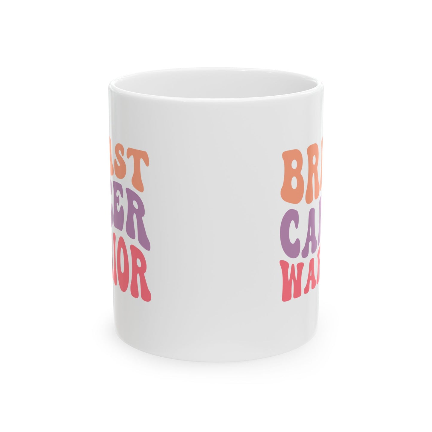 🎀 Breast Cancer Warrior Mug – Retro Strength & Bold Courage 💪