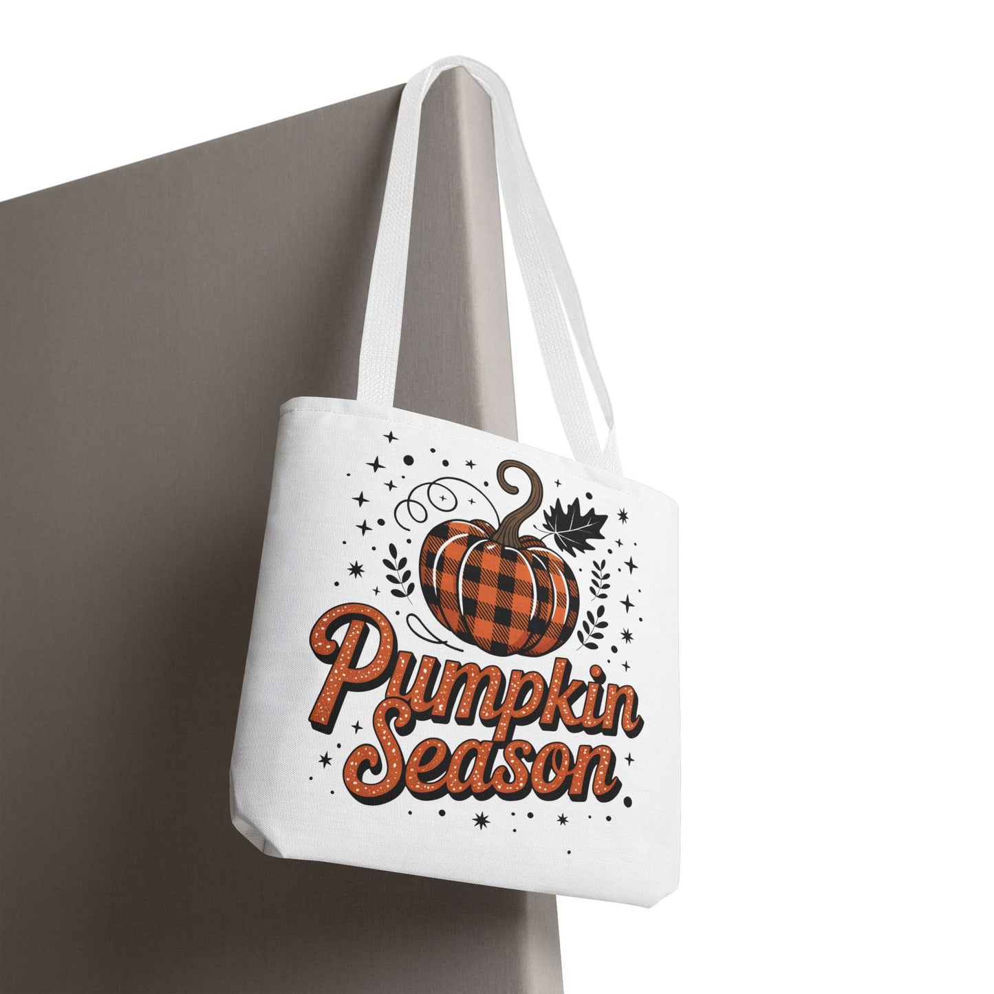 🎃 Pumpkin Season Tote Bag – Fall Buffalo Plaid Style for Autumn Lovers 🍂