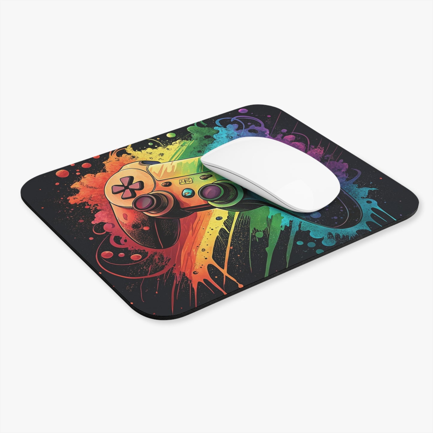 🖱️🎮🌈 Rainbow Controller Mouse Pad – Graffiti Splash Gamer Art